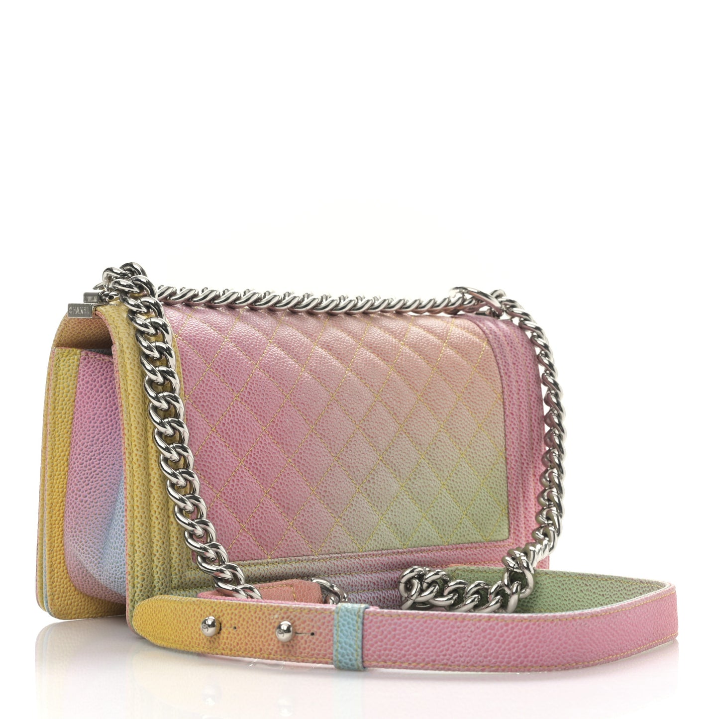 Caviar Quilted Medium Cuba Rainbow Boy Flap Multicolor