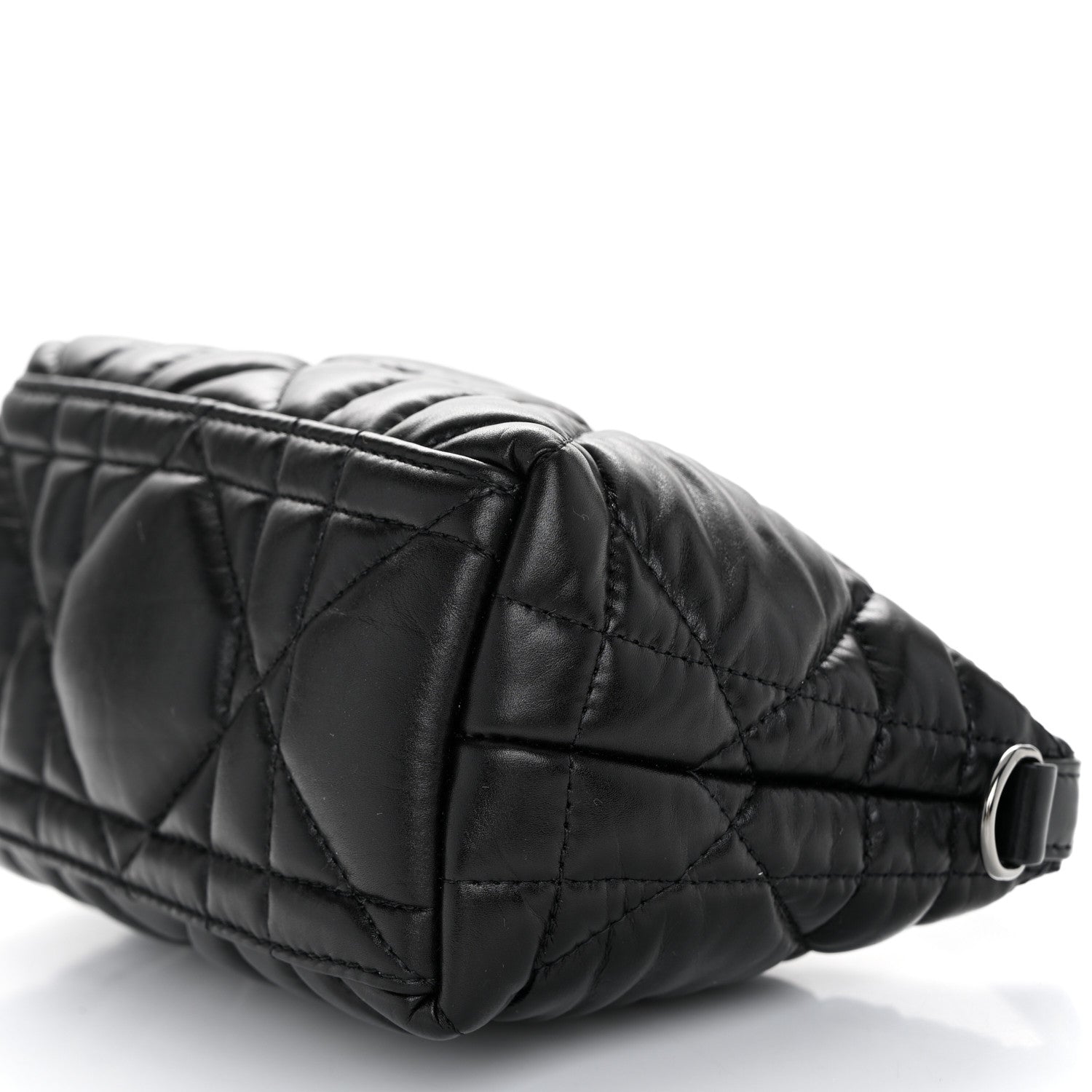 Christian Dior Calfskin Macrocannage Small Diortravel Nomad Pouch Black 10 of 10