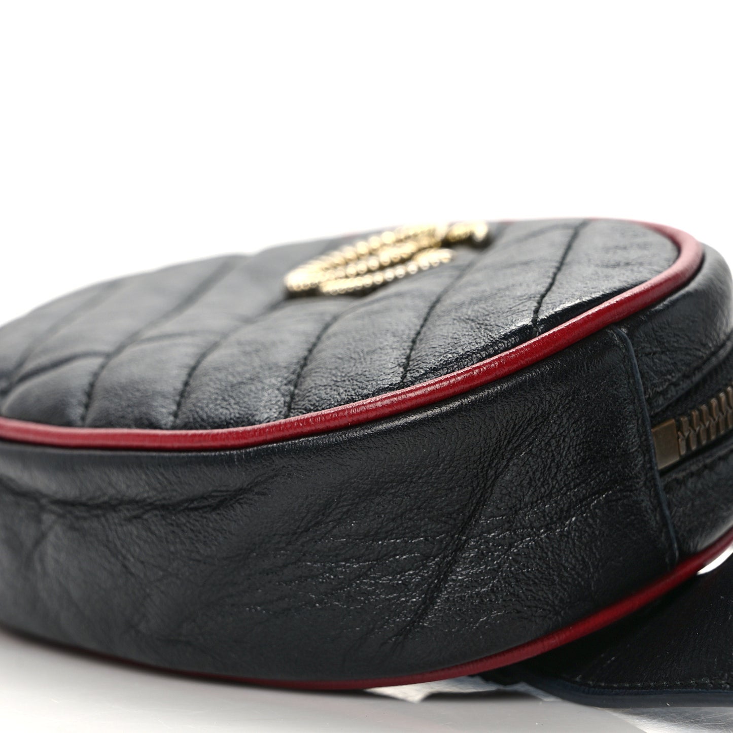 Azalea Calfskin Matelasse Diagonal Torchon GG Marmont Belt Bag 85 34 Black Romantic Cerise