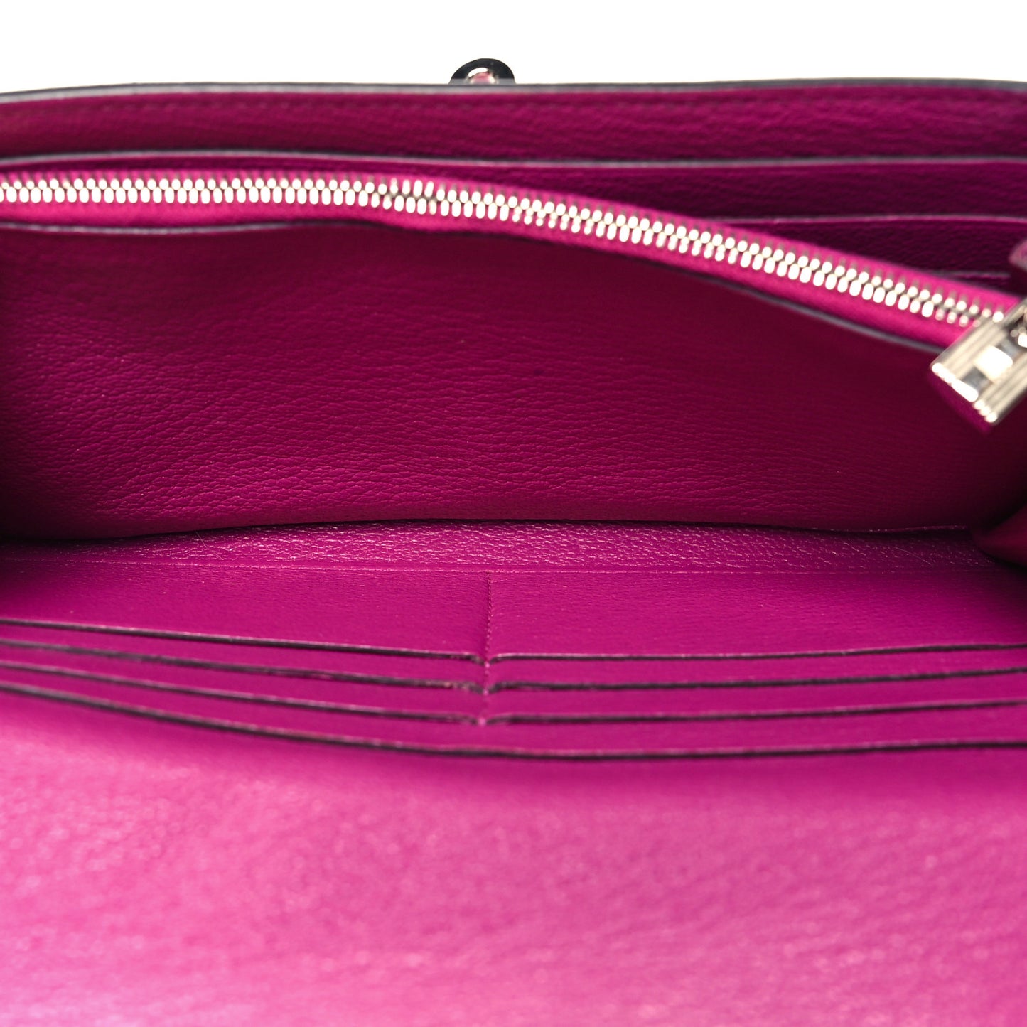 Chevre Mysore Kelly Longue Wallet Rose Pourpre