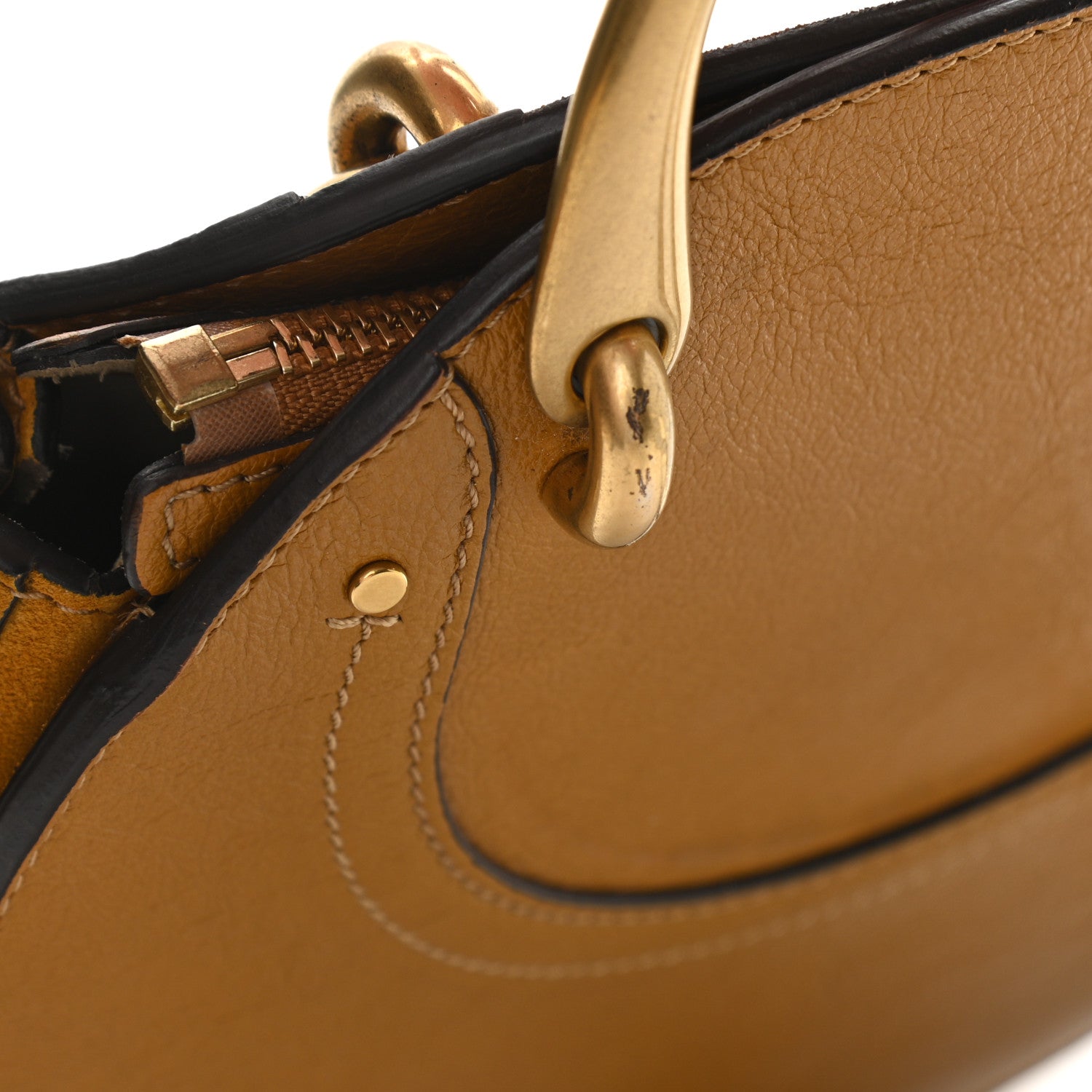 Chloe Calfskin Suede Small Pixie Bag Mustard Brown 14 of 17