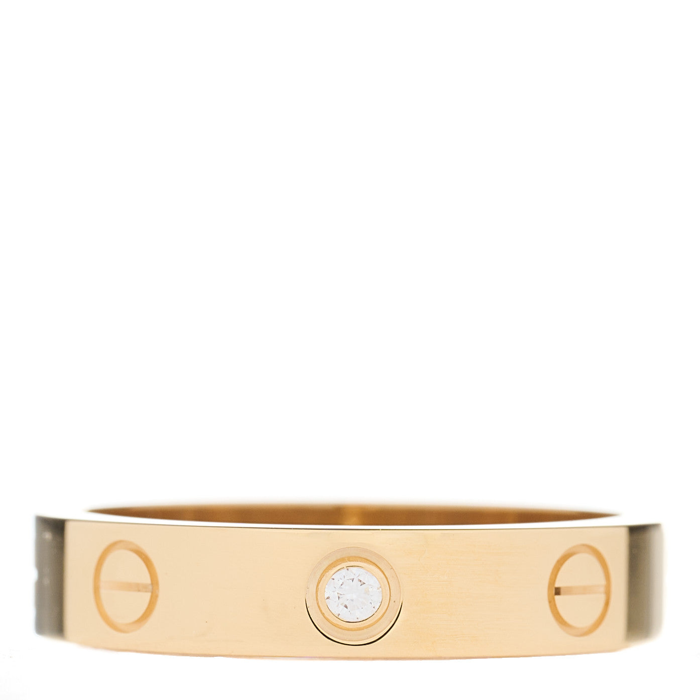 Cartier 18K Yellow Gold Diamond 4mm LOVE Wedding Band Ring 54 6.75 1 of 3