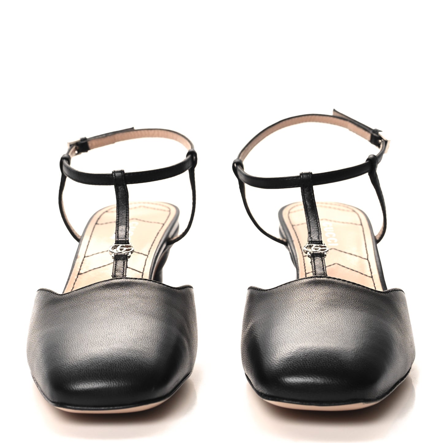 Nappa Charlotte Petite GG 55mm Slingback Pumps 36 Black