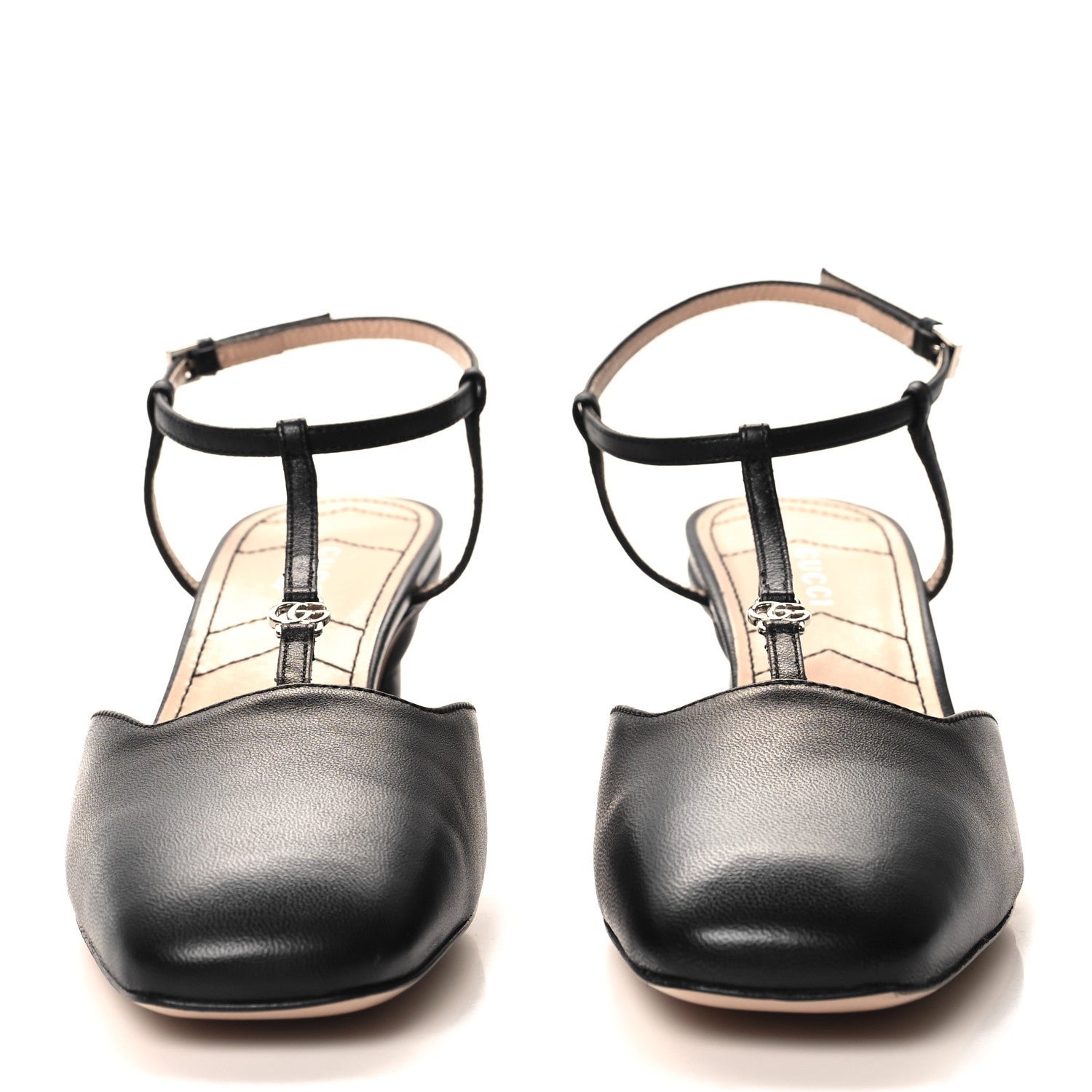 Gucci Nappa Charlotte Petite GG 55mm Slingback Pumps 36 Black 2 of 8