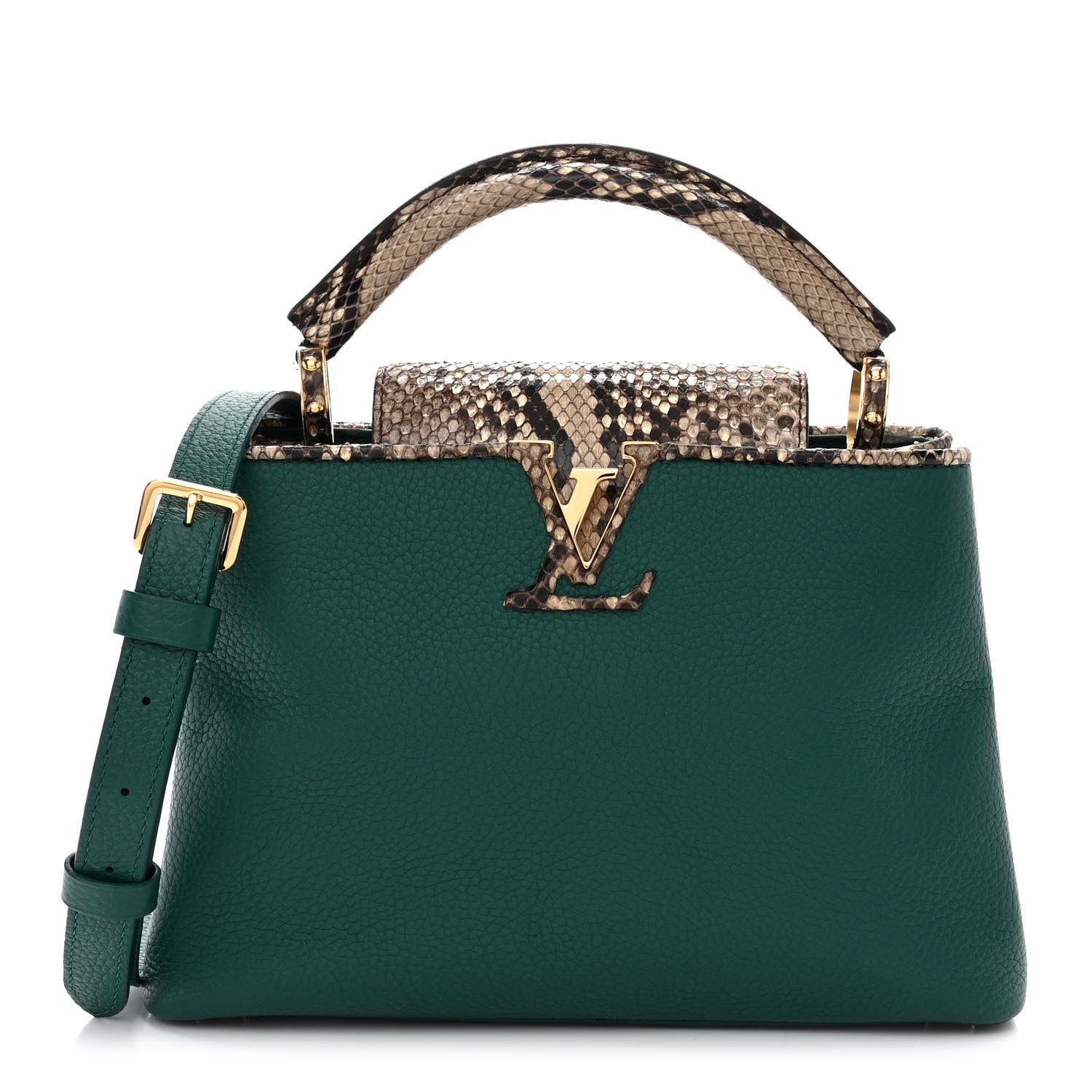 Louis Vuitton Taurillon Snakeskin Capucines BB Emerald 1 of 10