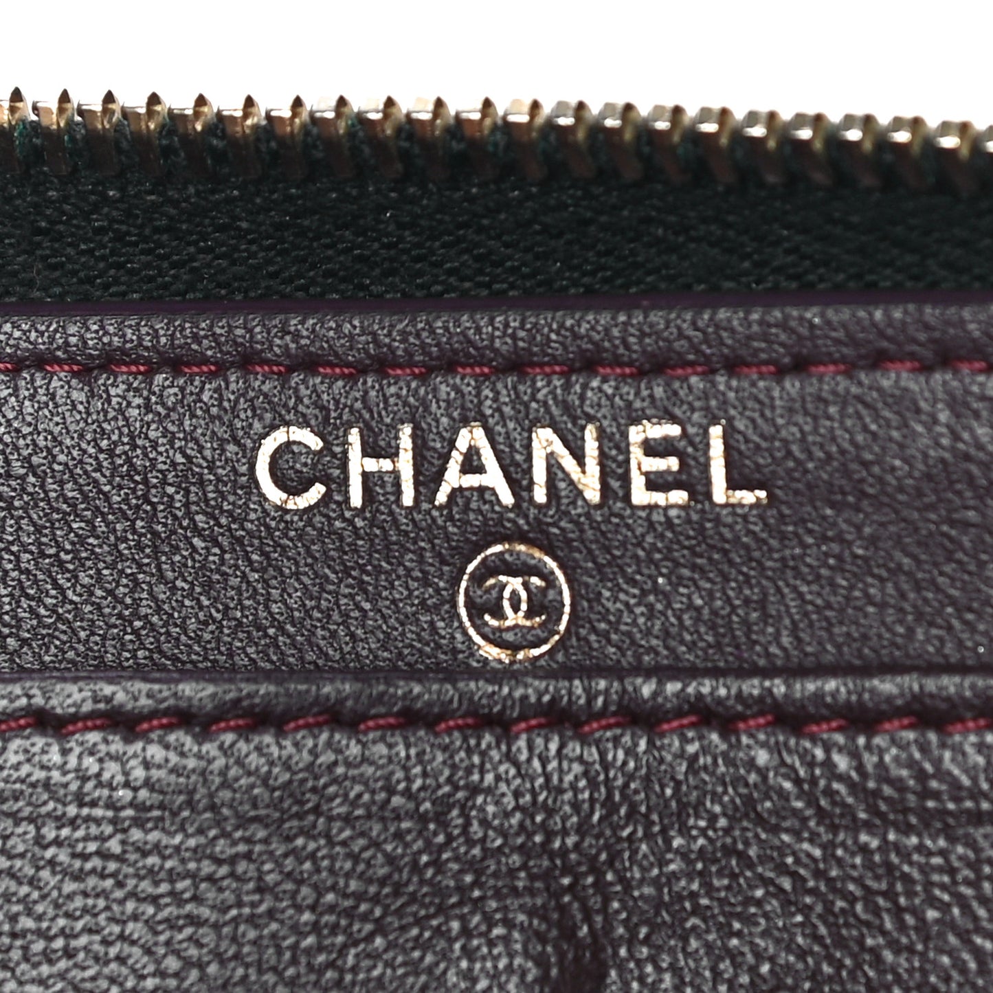 Lambskin Quilted Large Gusset Zip Around Wallet Black