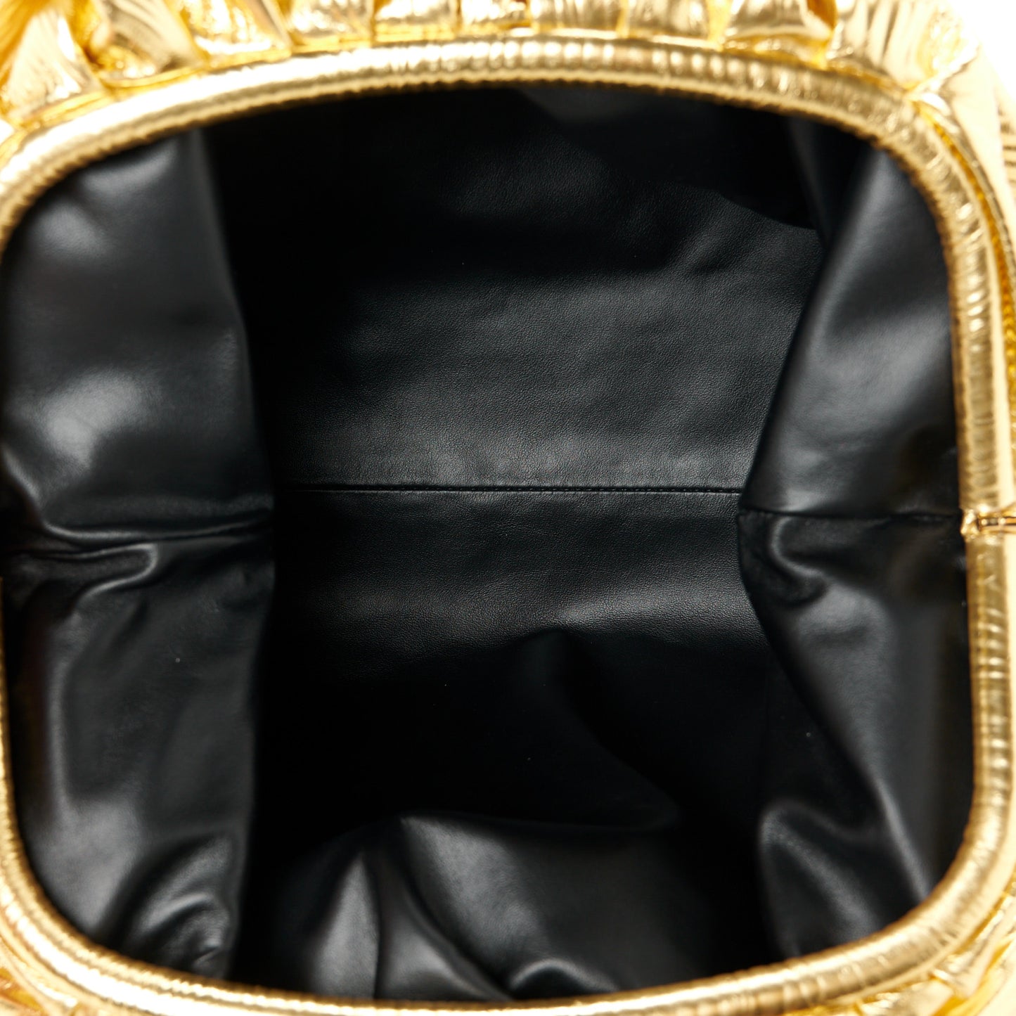 Metallic Bark Calfskin Embossed The Pouch Oversized Clutch Oro