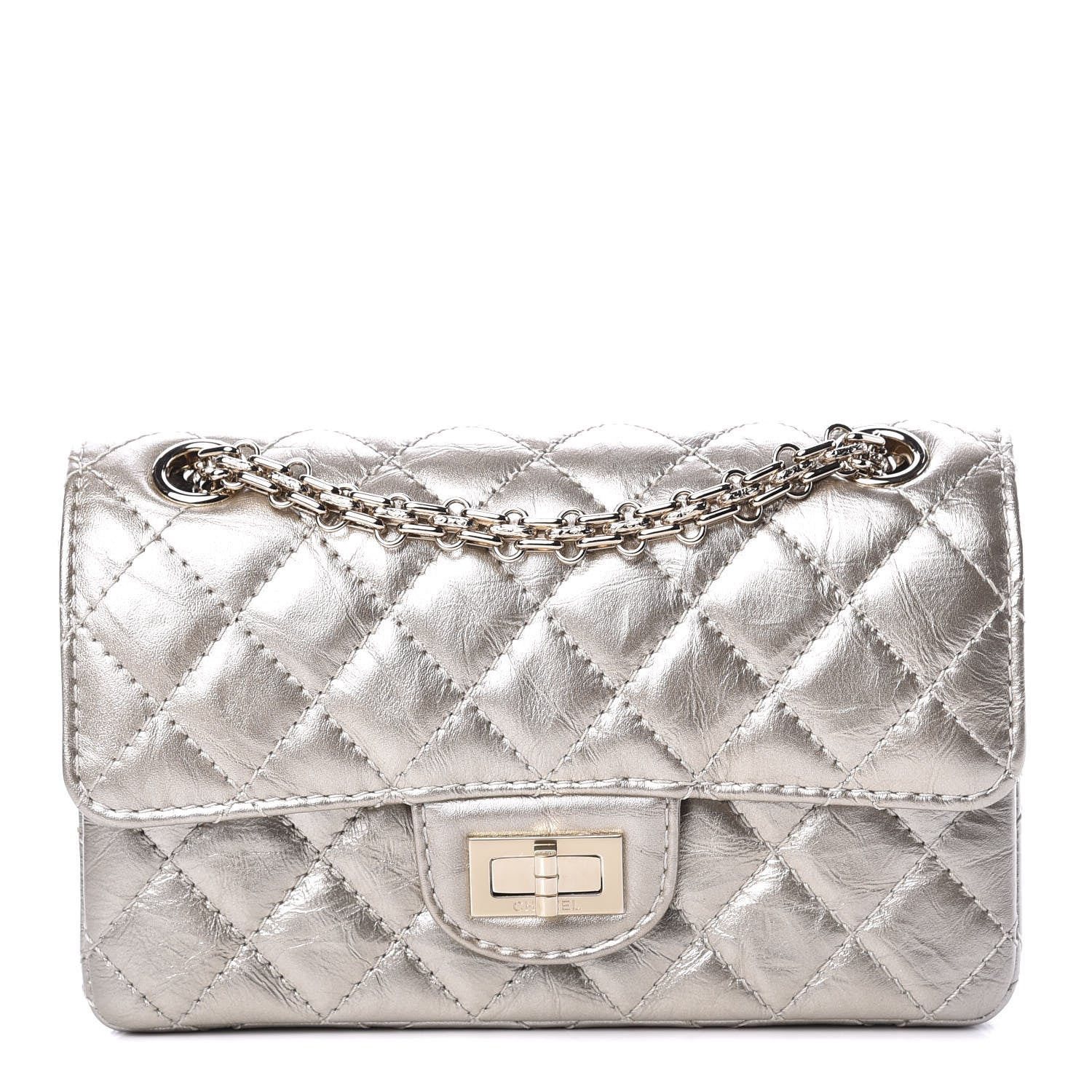 Chanel Aged Calfskin Quilted 2.55 Reissue Mini Flap Silver 1 of 10