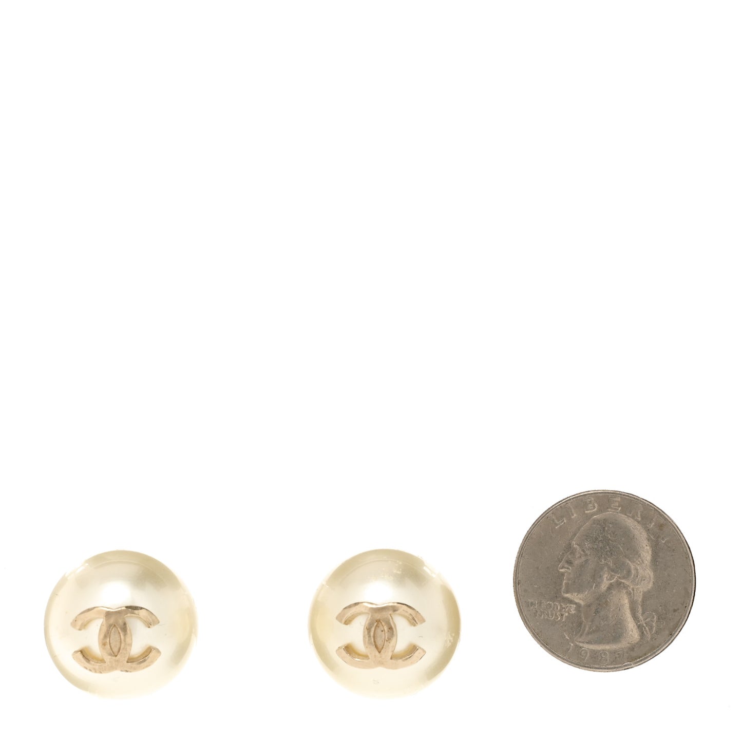Pearl CC Large Earrings Gold