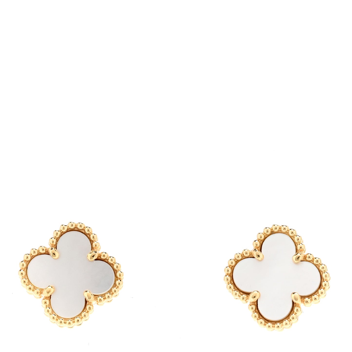 18K Yellow Gold Mother of Pearl Sweet Alhambra Earrings