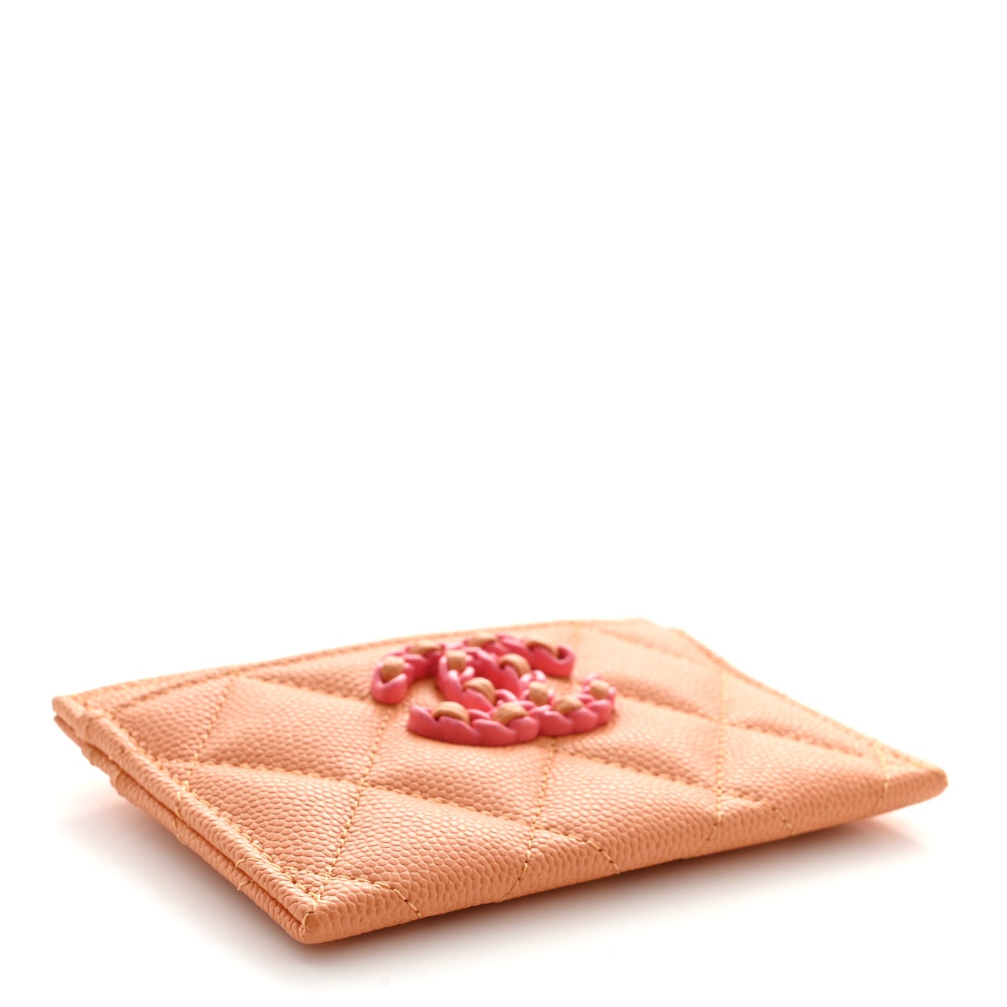 Caviar Flashy CC Quilted Card Holder Orange Pink