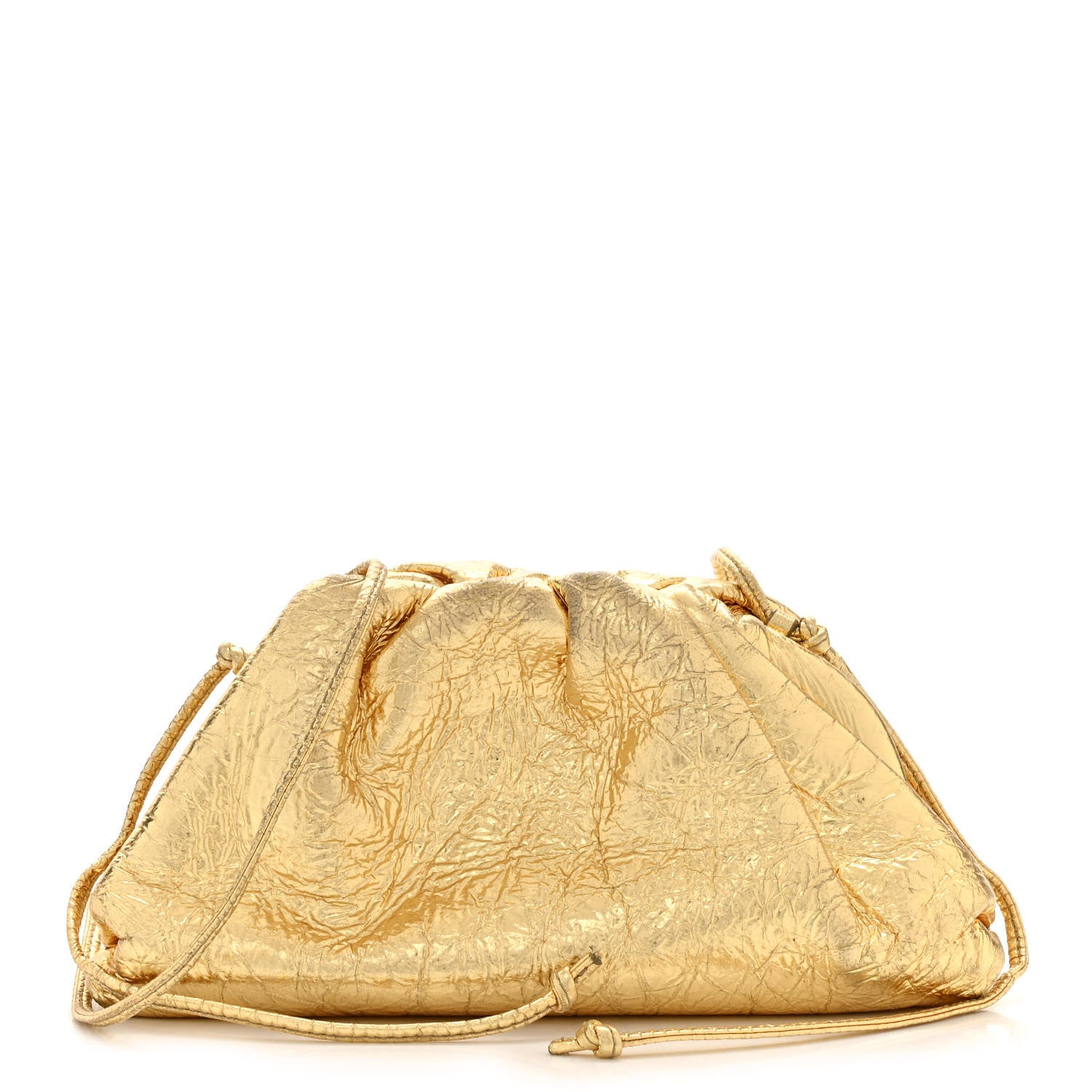 Bottega Veneta Metallic Crinkled Lambskin The Mini Pouch Oro 1 of 14