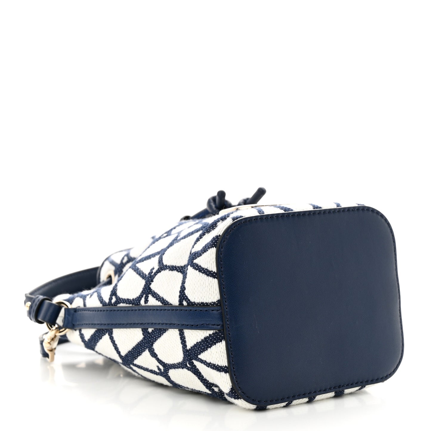 Toile Iconographe Nappa Mini Vlogo Signature Bucket Bag White Worker