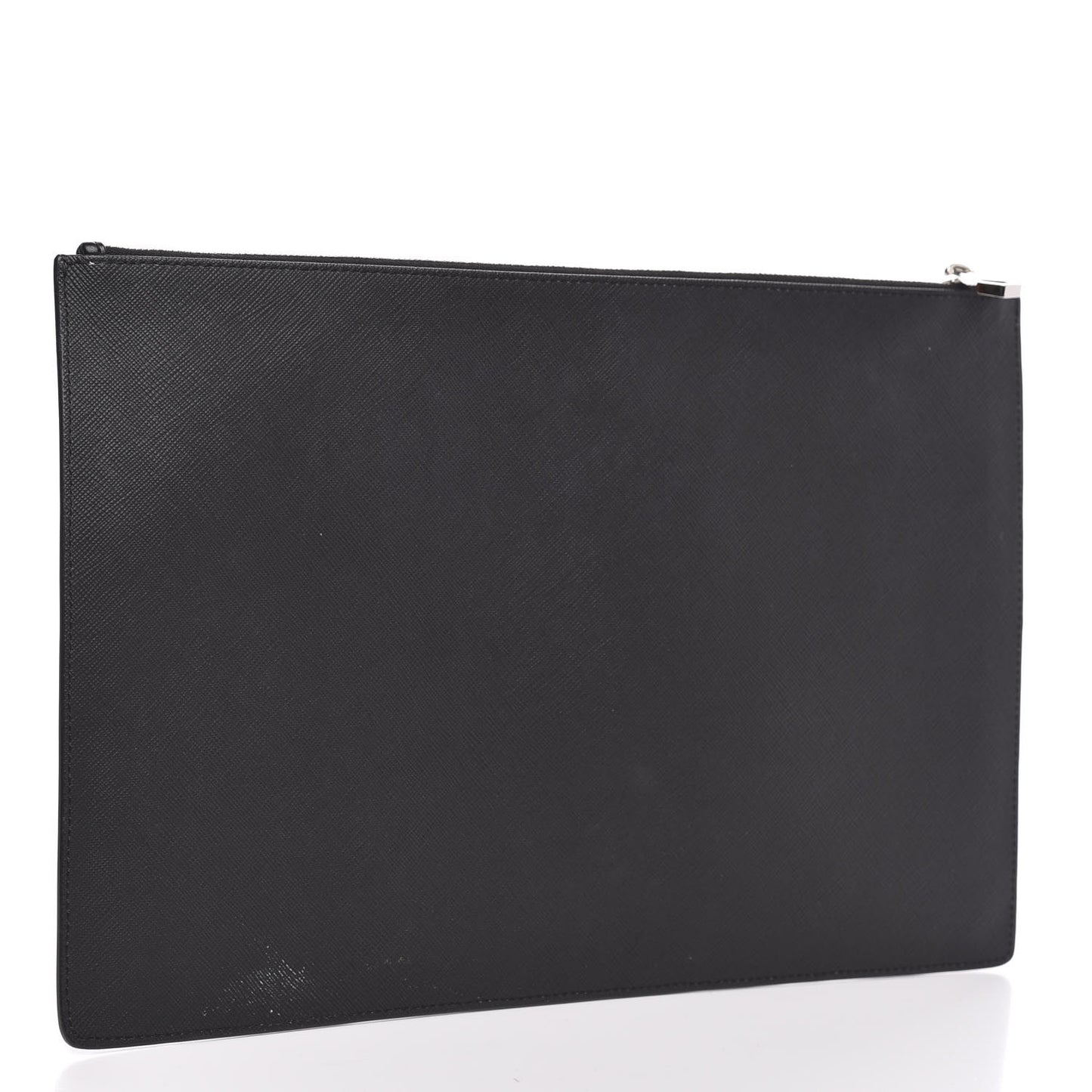 Coated Canvas Medium Virginia Bitch Print Zip Pouch Black