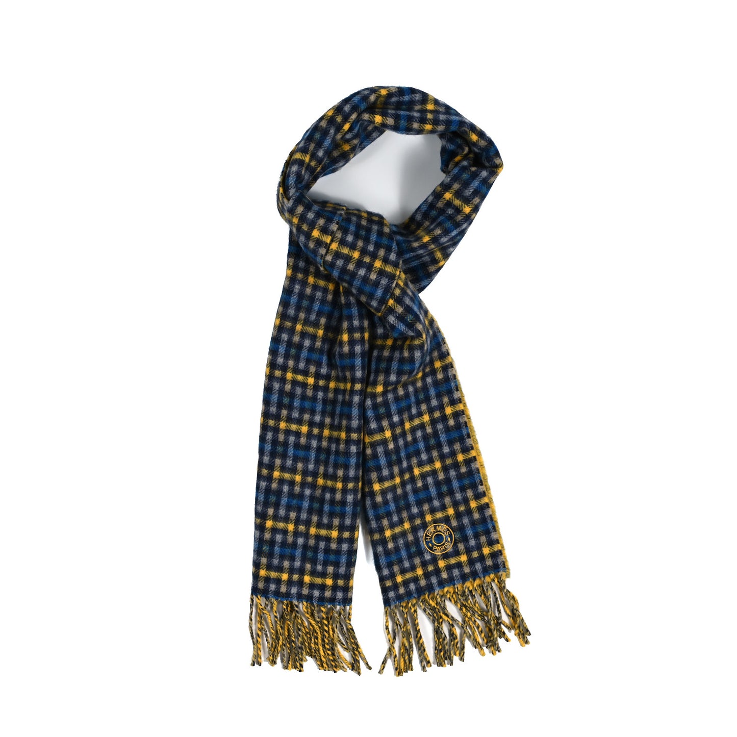 Cashmere H Ecossais Recto Verso Muffler