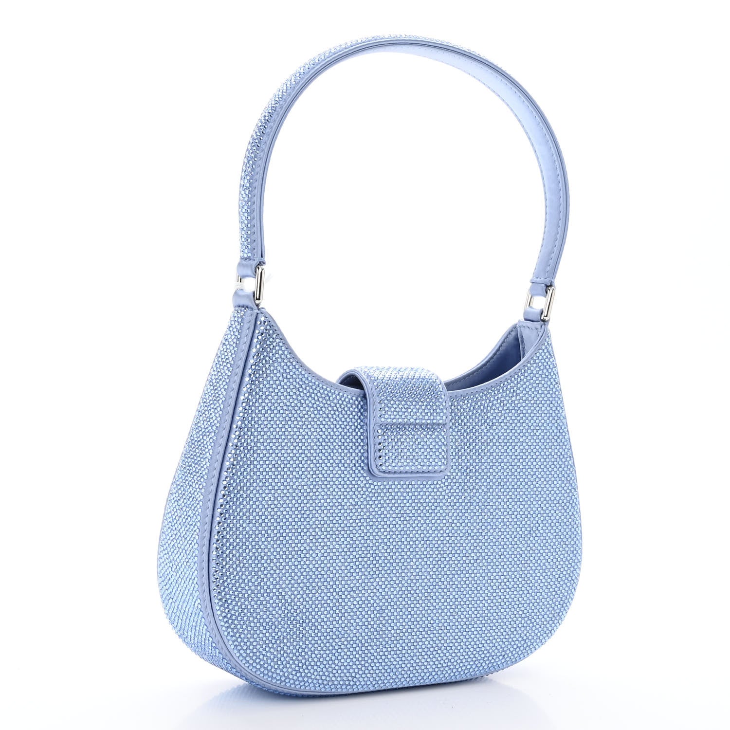 Alexander Wang Calfskin Satin Crystal Embellished Small Legacy Glitter Hobo Oxford 3 of 8