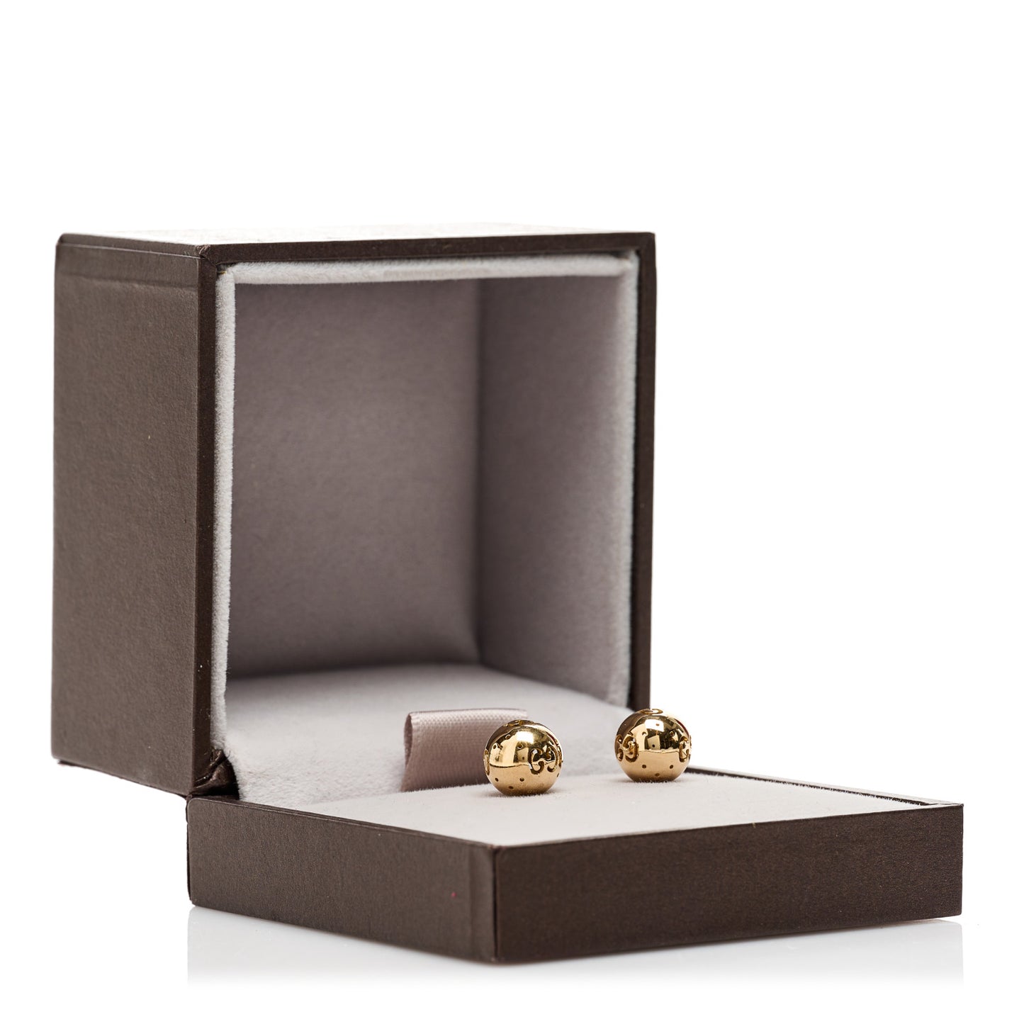 18K Yellow Gold Icon Ball Stud Earrings