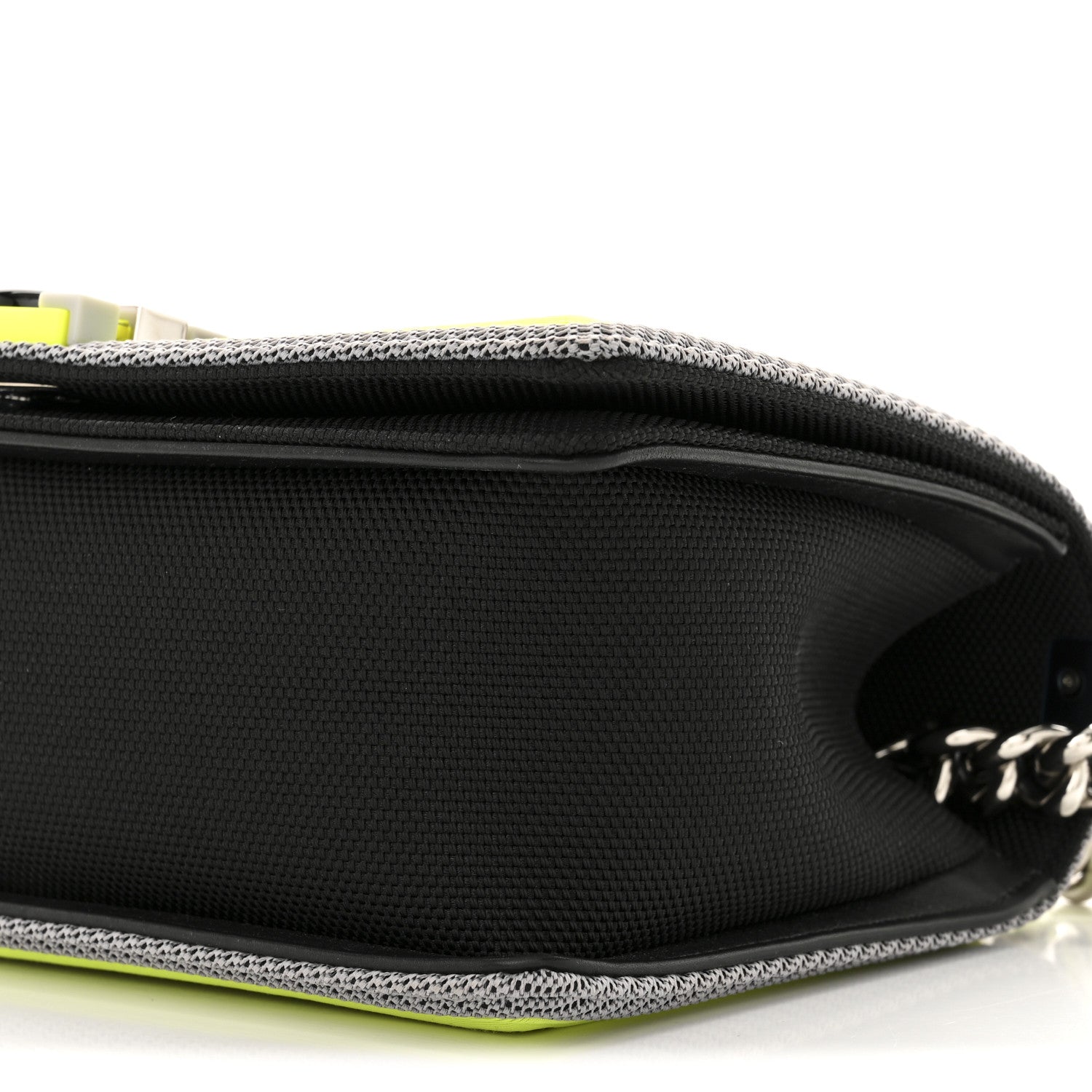 Chanel Canvas Quilted Medium Fluo Boy Flap Black Grey Yellow 10 of 12