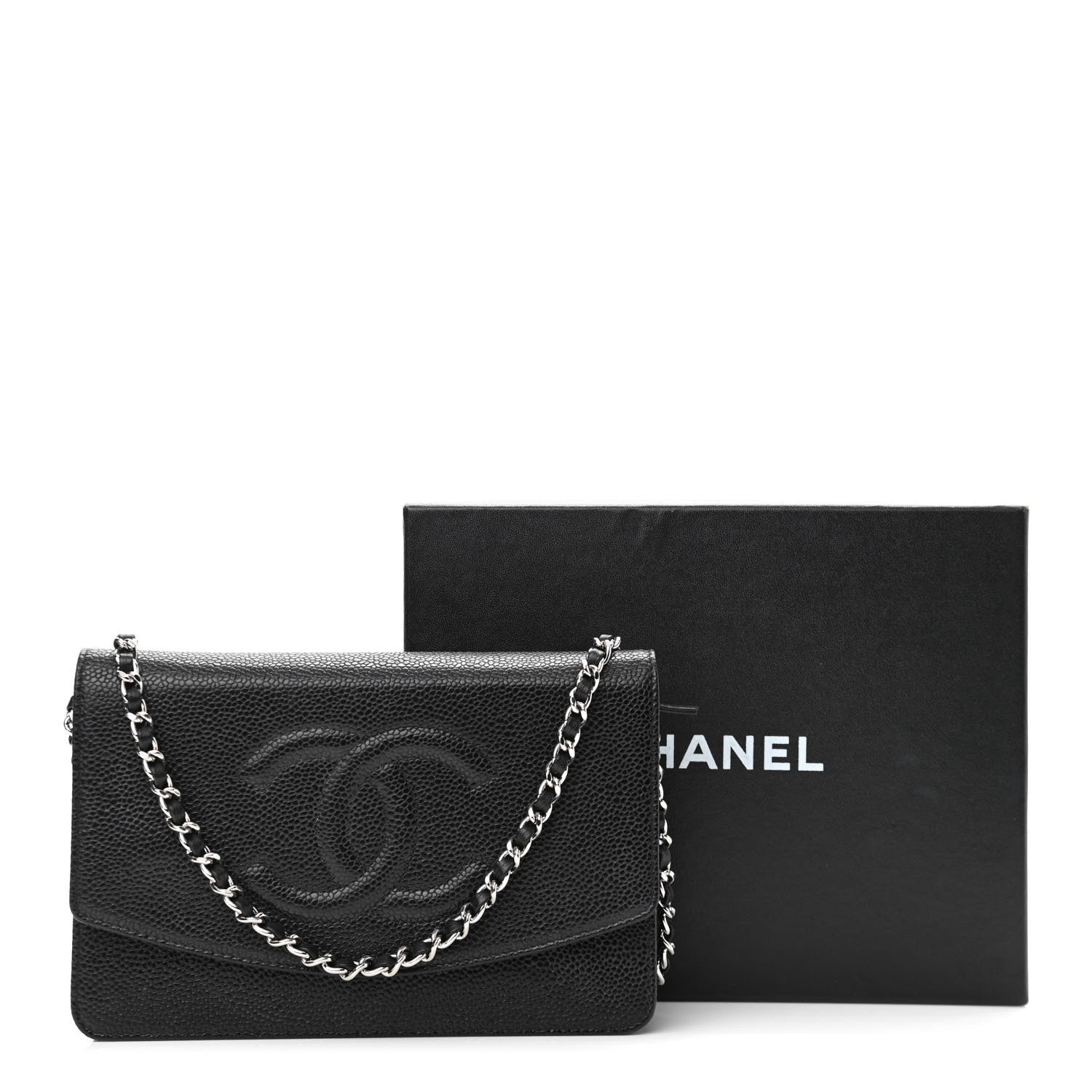 Chanel Caviar Timeless CC Wallet On Chain WOC Black 12 of 12