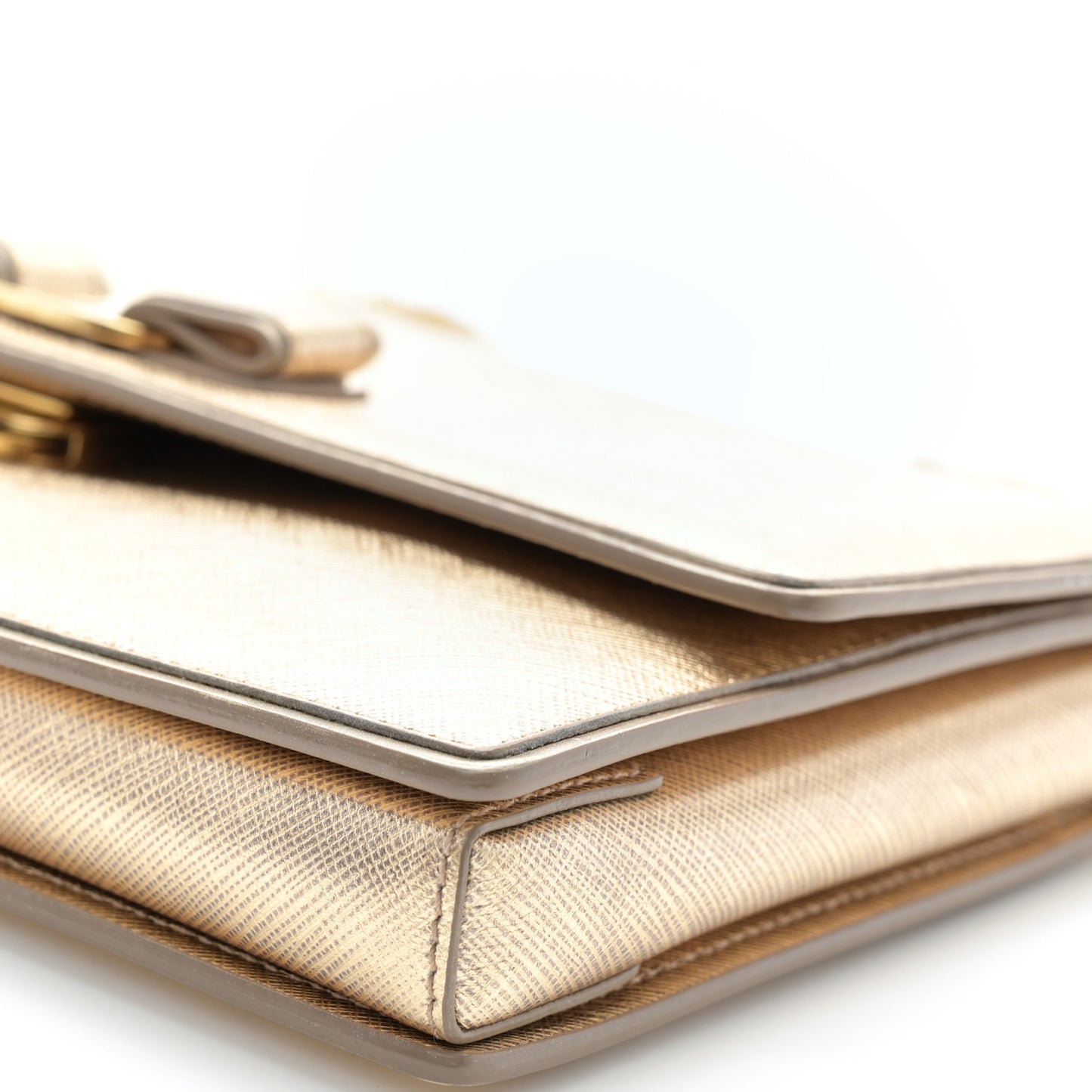 Hammered Calfskin Ginny Shoulder Bag Gold