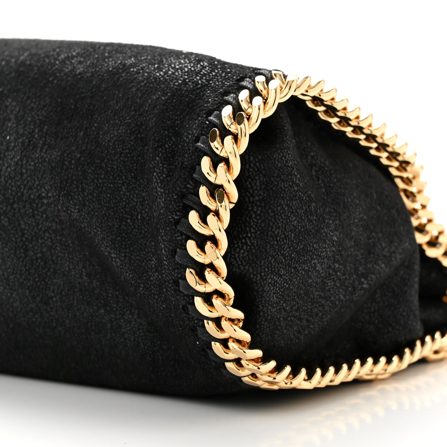 Shaggy Deer Mini Falabella Fold Over Tote Black