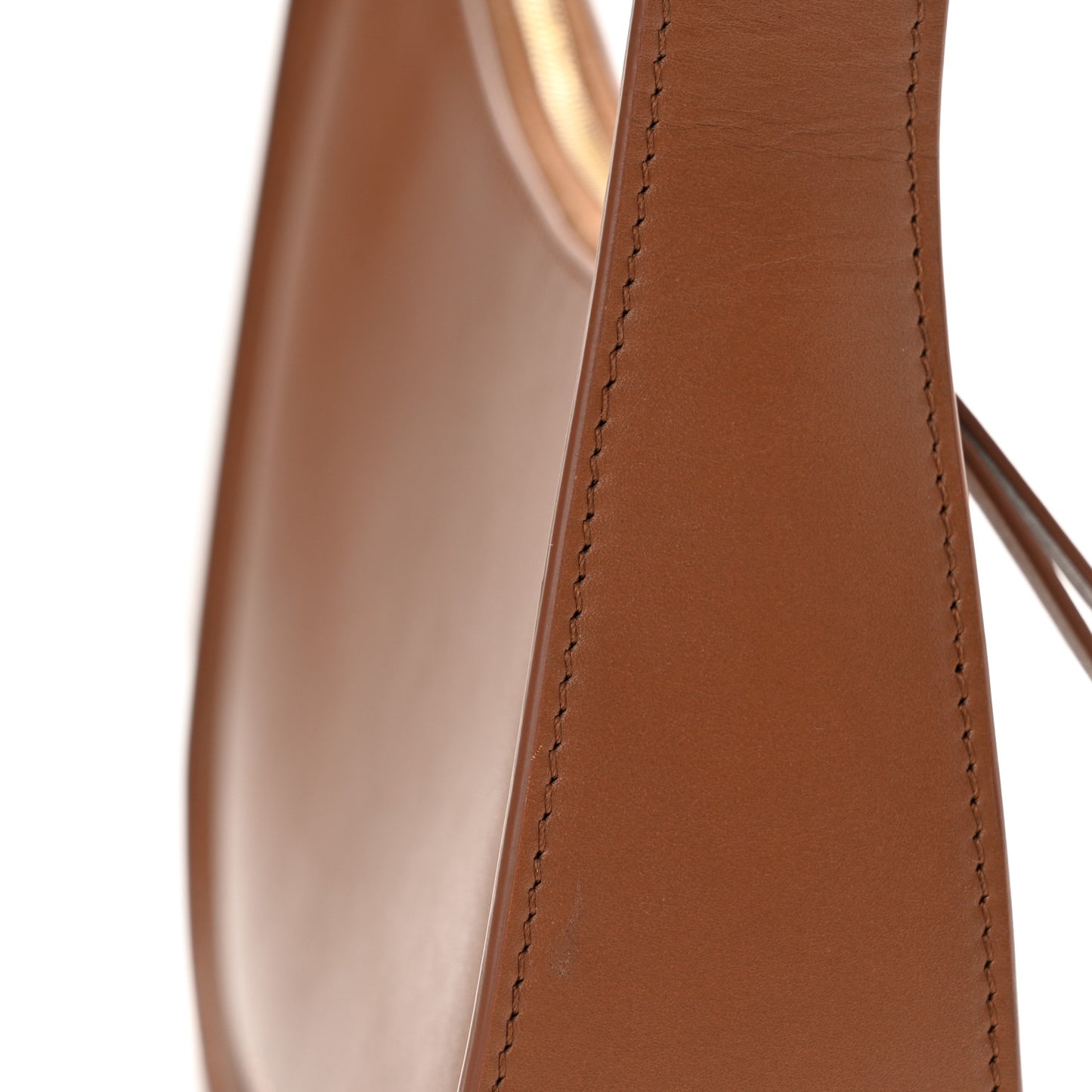Smooth Calfskin Half Moon Shoulder Bag Chestnut