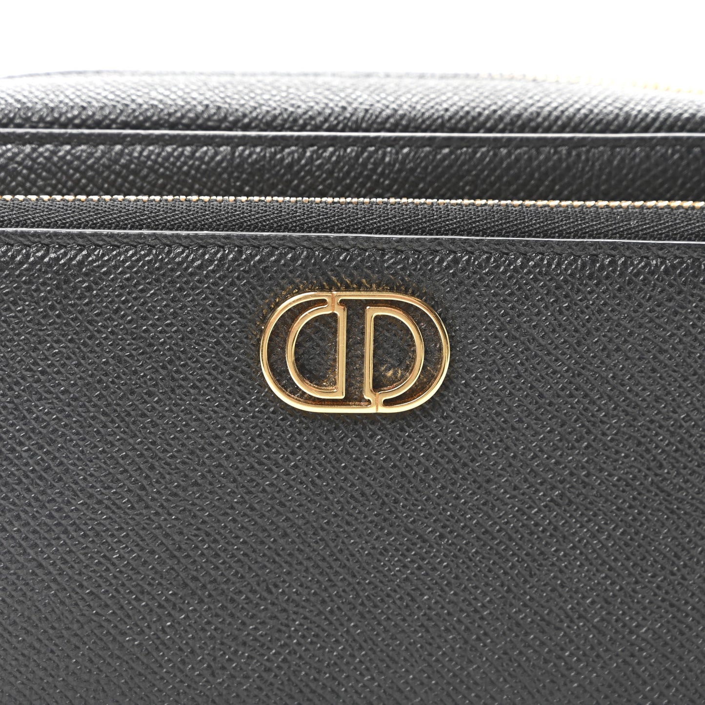 Grained Calfskin Caro Double Pouch Black