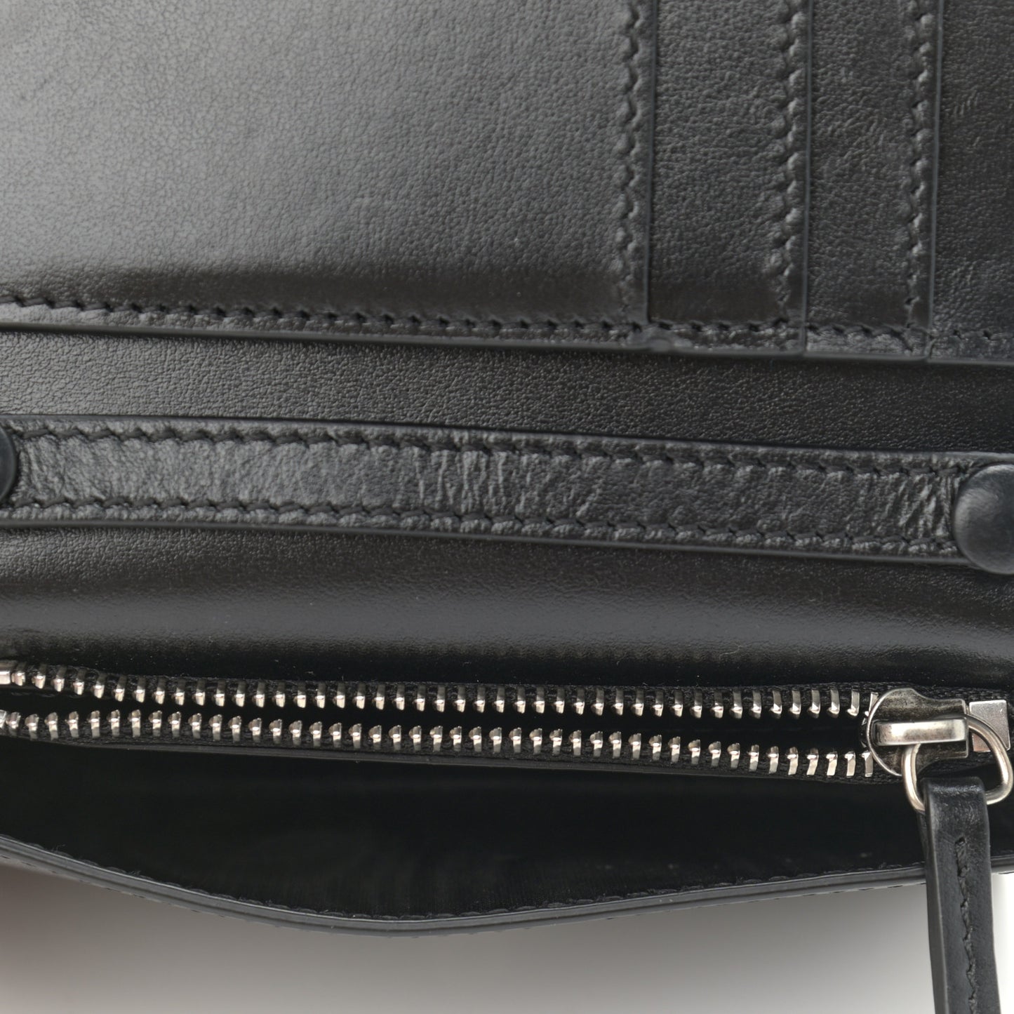 Saffiano Striped Diag Flap Wallet With Strap Black White