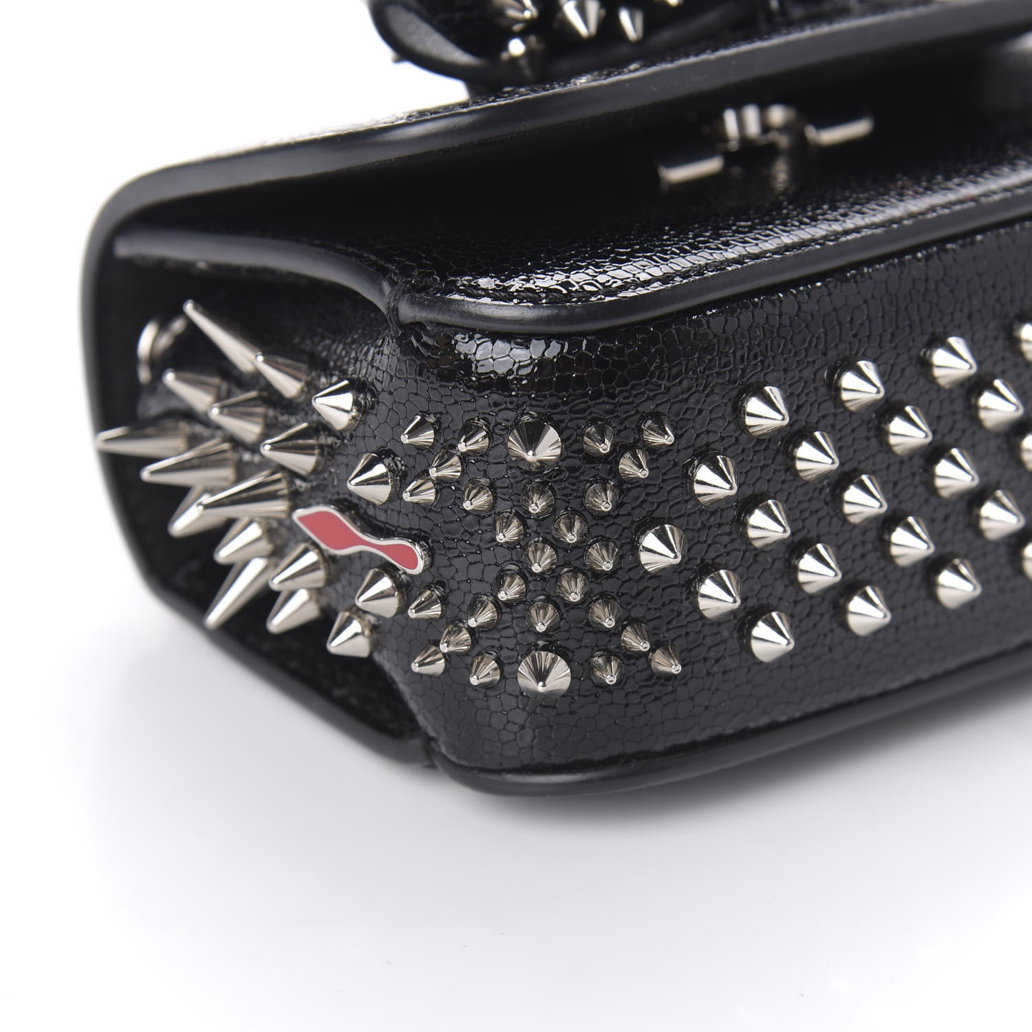 Christian Louboutin Jurassic Calfskin Spikes Sweety Charity NV Crossbody Bag Black Silver 6 of 10