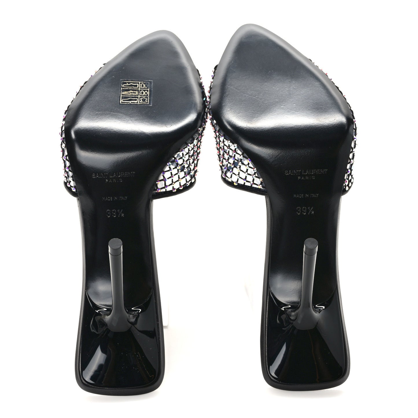 Mesh Strass Giqua 95 Mule Sandals 39.5 Black