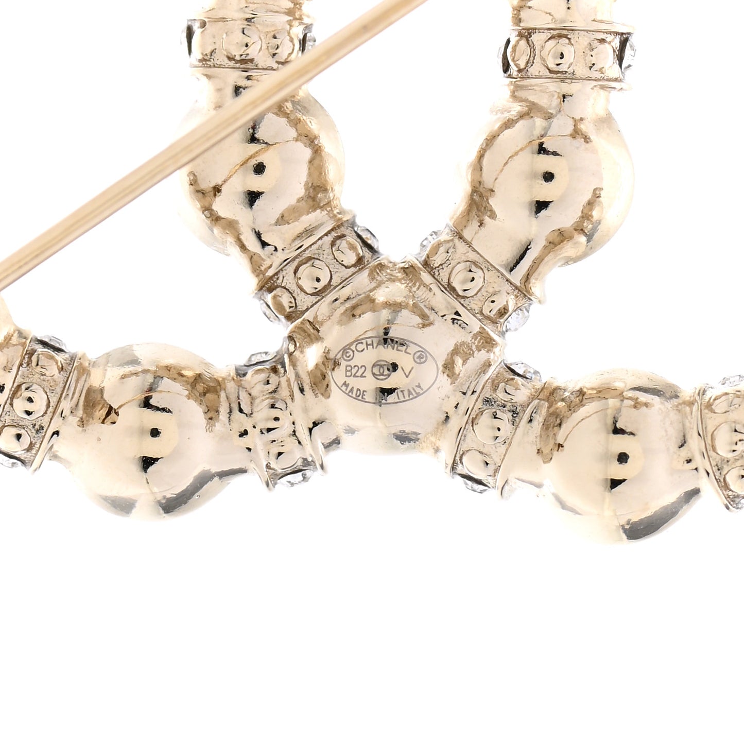 Pearl Crystal Nefertiti CC Brooch Gold