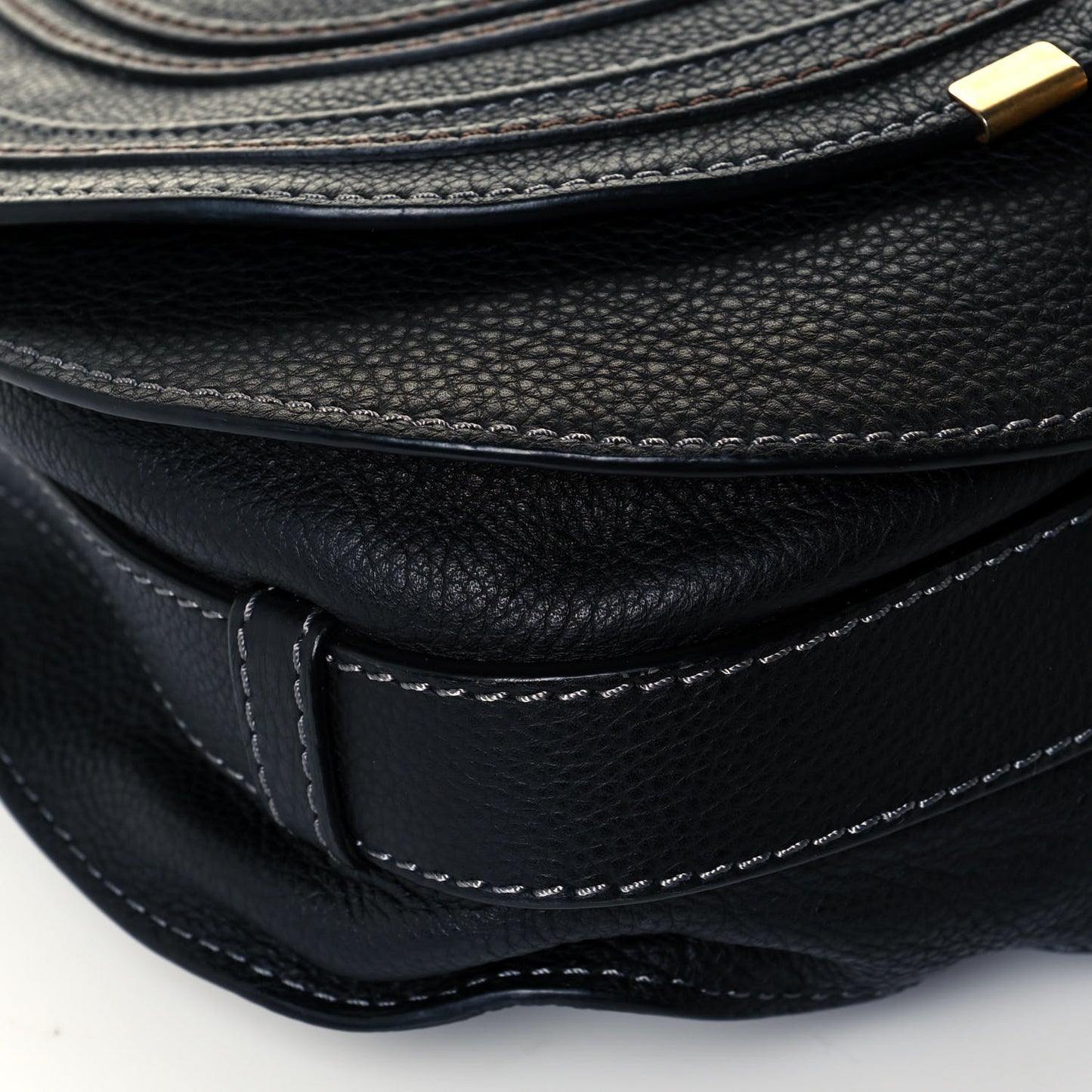 Calfskin Medium Marcie Round Crossbody Bag Black