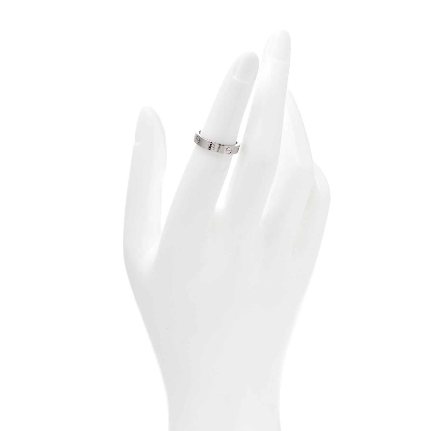 18K White Gold 3.5mm LOVE Wedding Band Ring 49 5