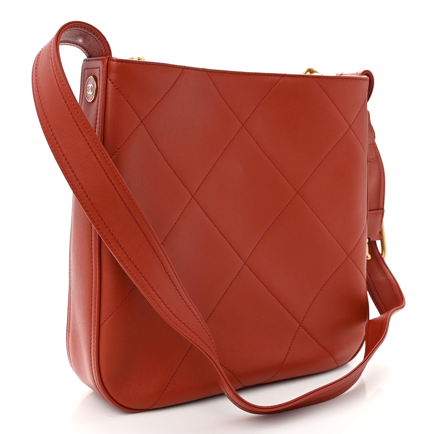 Calfskin Stitched Easy Mood Hobo Brown