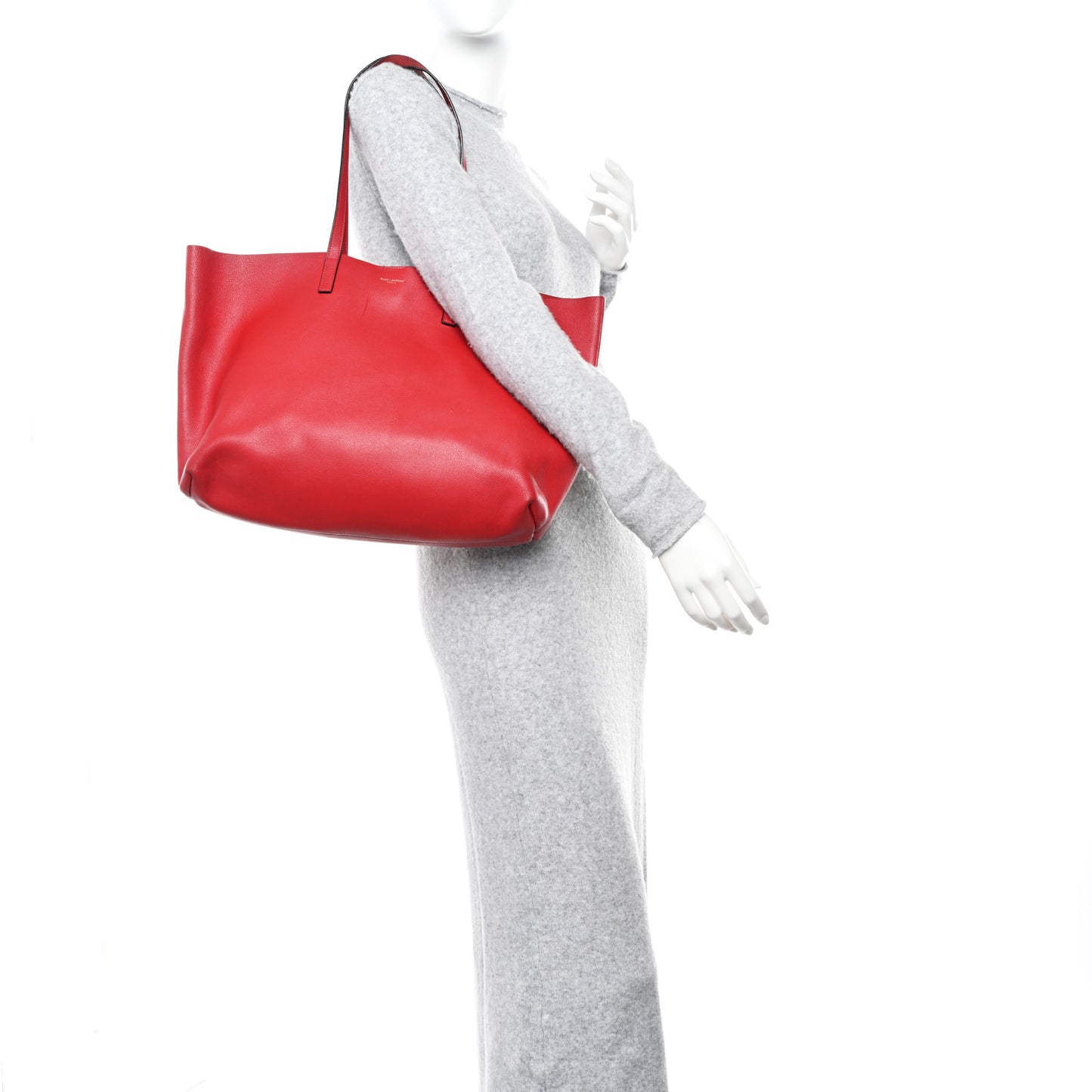Calfskin Large Shopping Tote Red