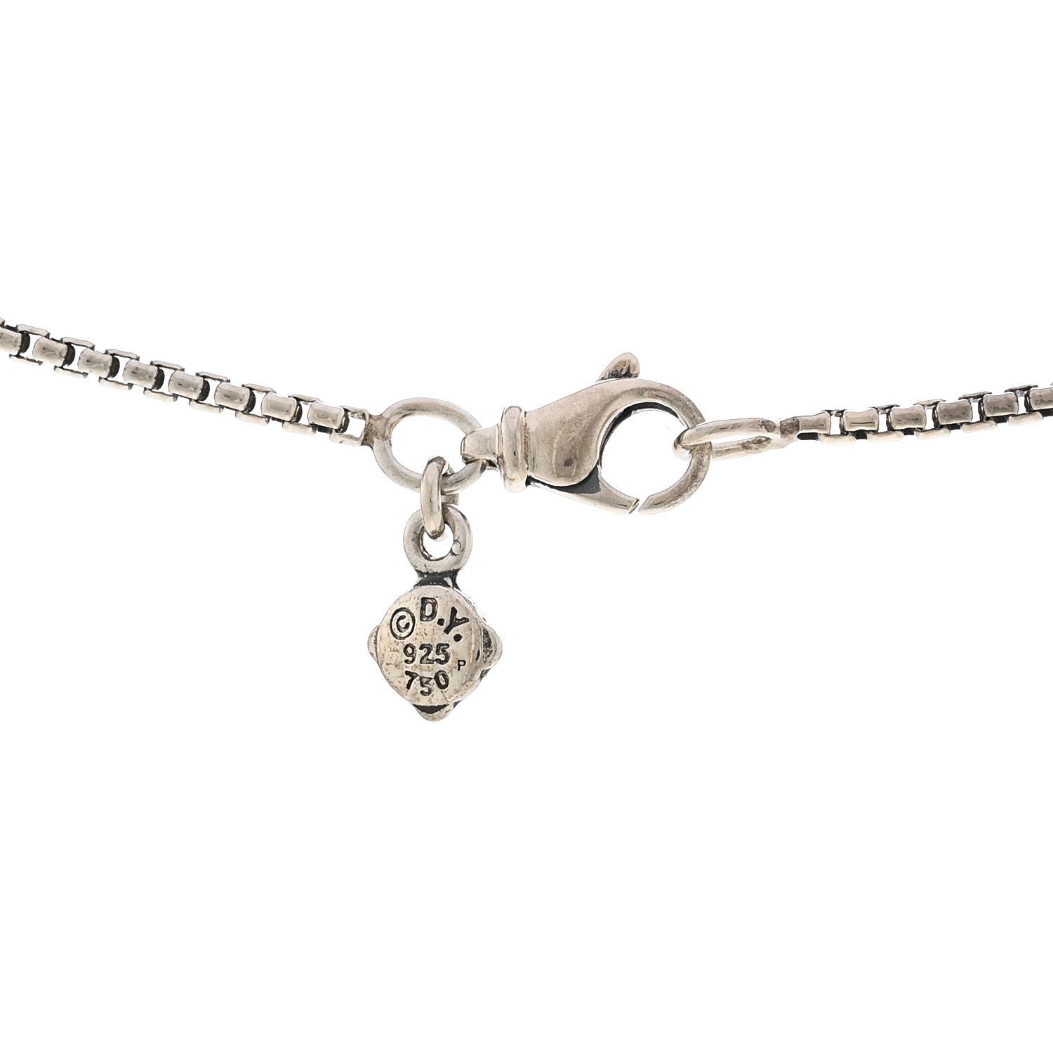 David Yurman Sterling Silver 18K Yellow Gold Petite X Lariat Necklace 4 of 5