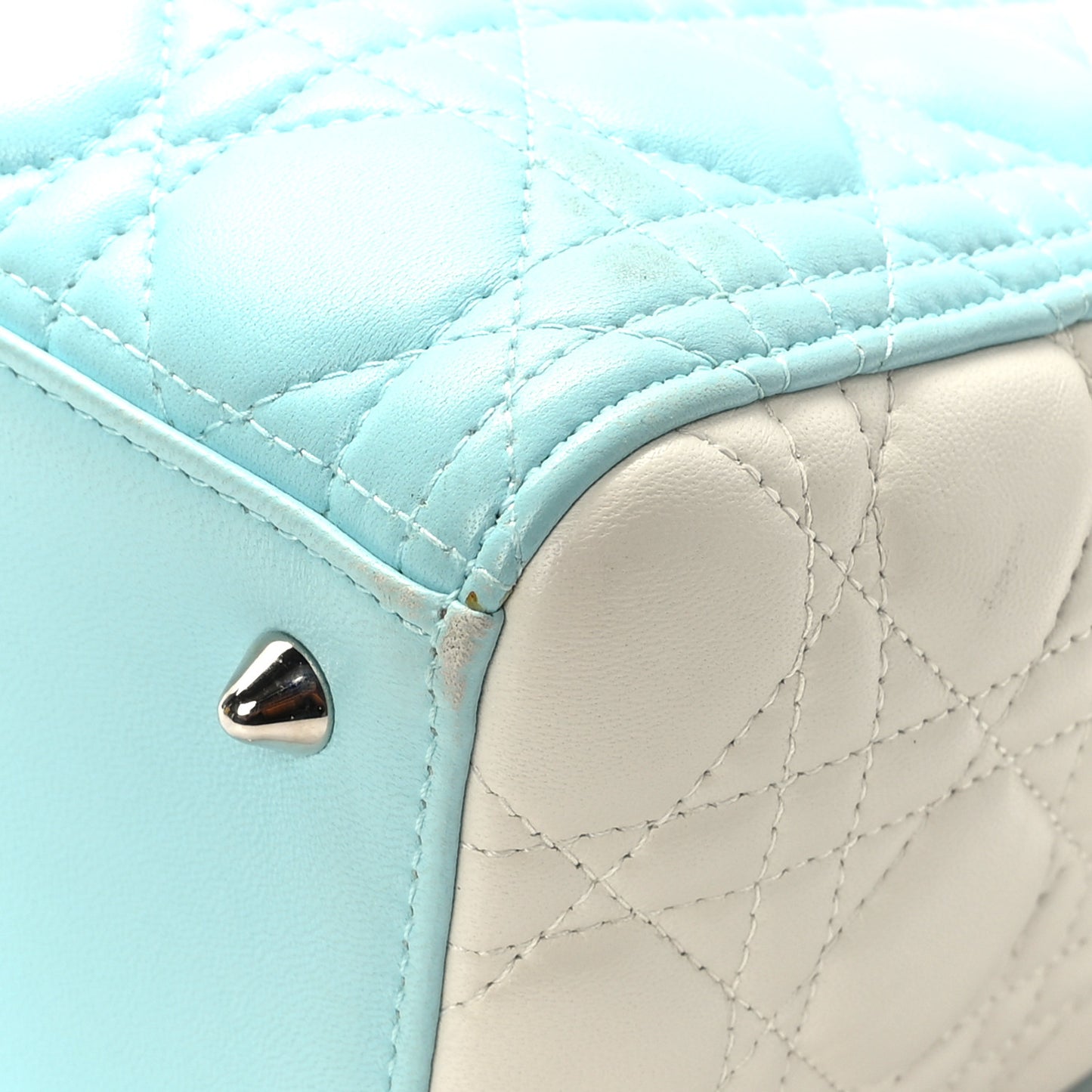 Lambskin Cannage Medium Tri-Color Lady Dior Blue Green