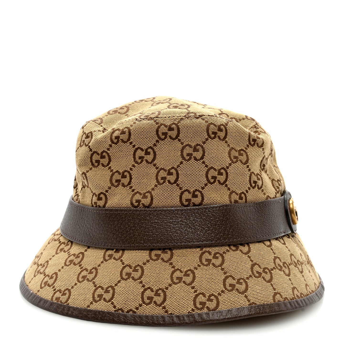 Monogram Textured Dollar Calfskin GG Jago Bucket Hat M Cacao Beige