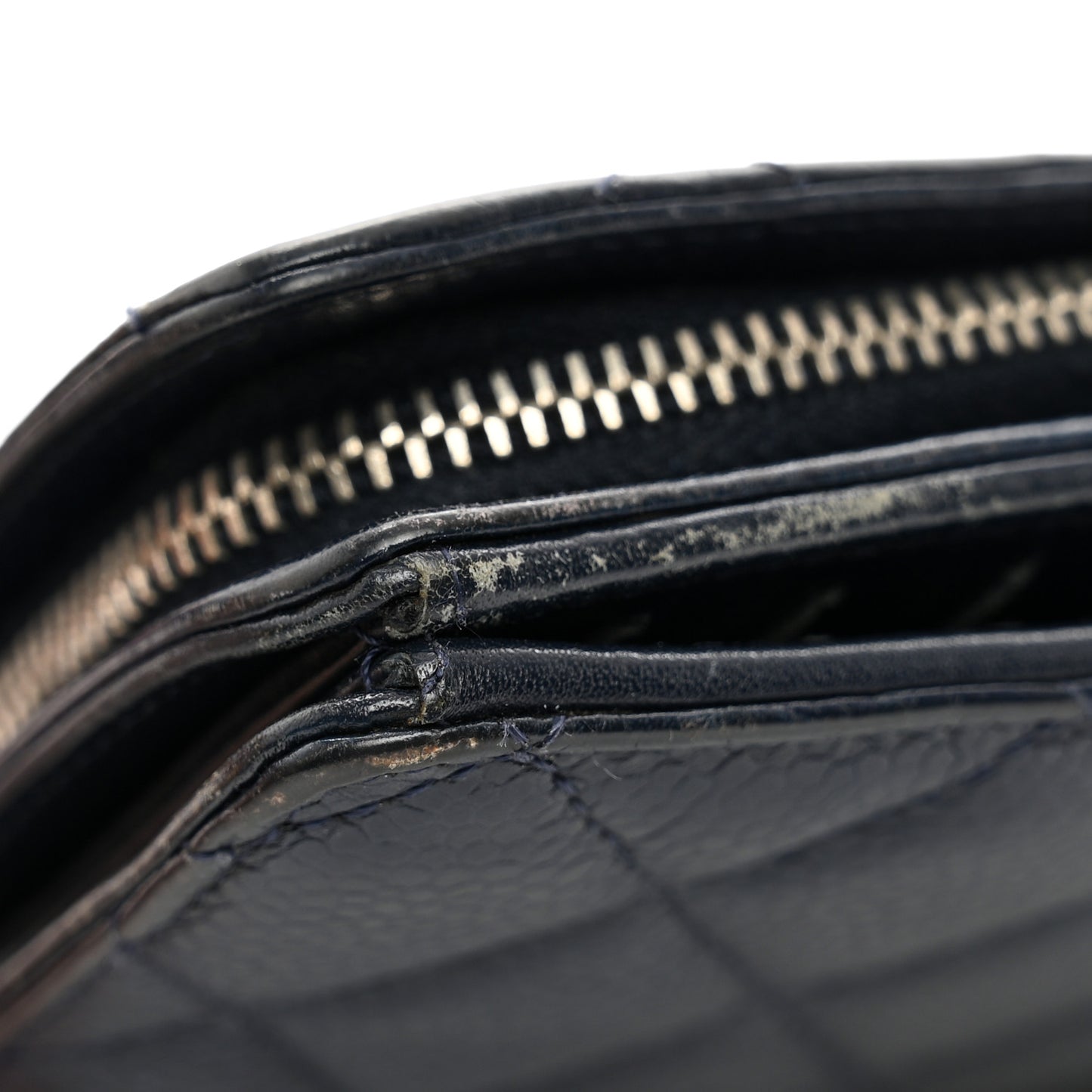 Caviar Quilted CC French Wallet Navy