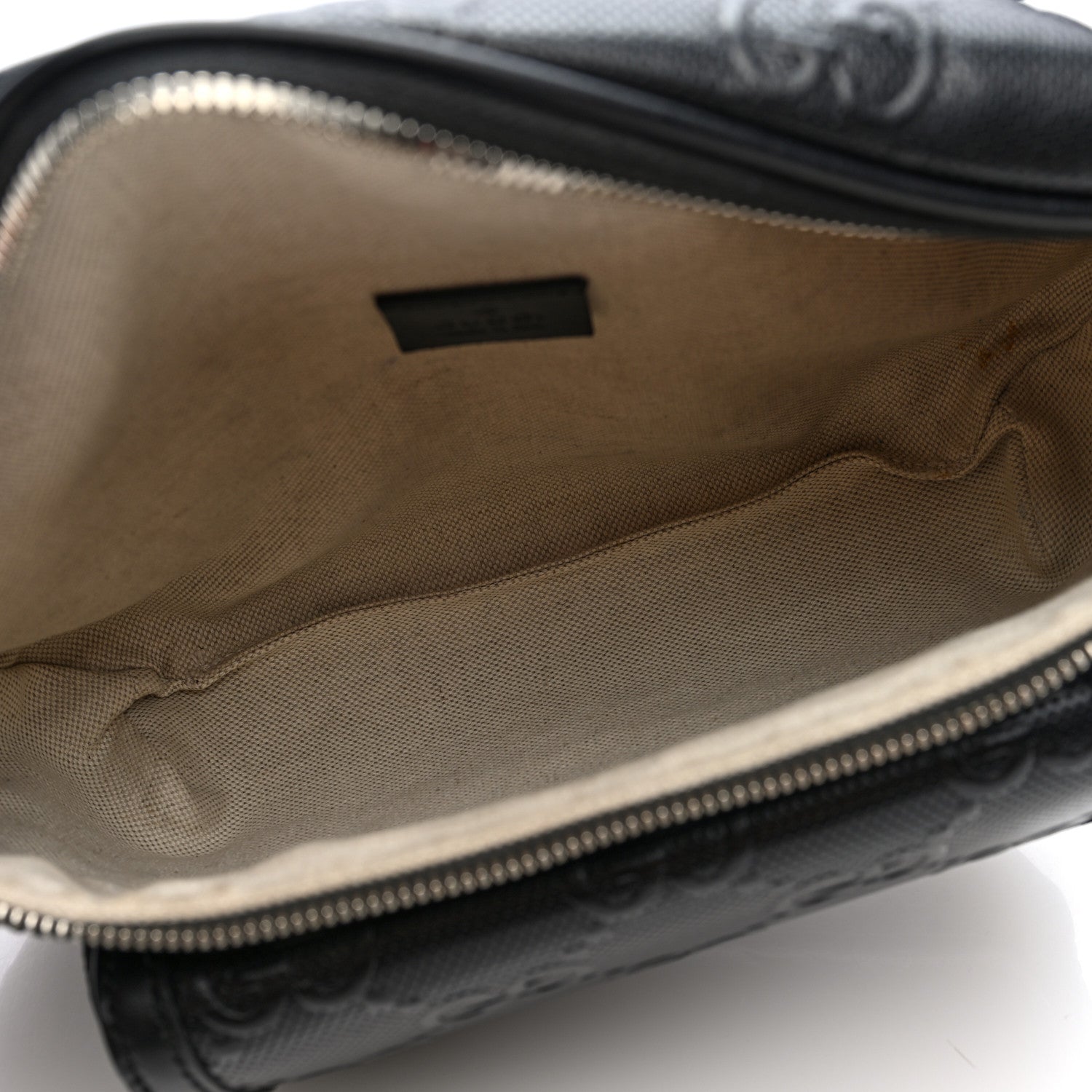 Gucci Calfskin GG Tennis Embossed Pocket Belt Bag Black 5 of 10