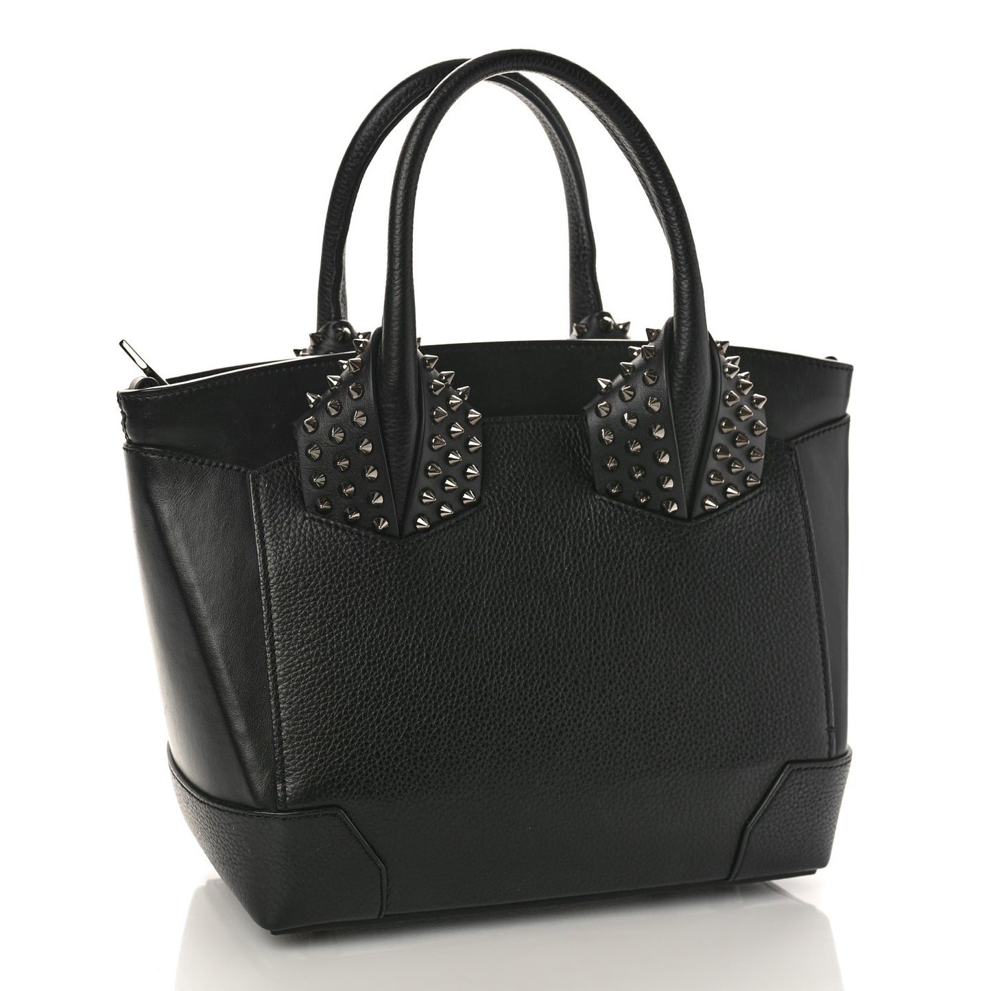Grained Calfskin Spike Small Eloise Tote Black
