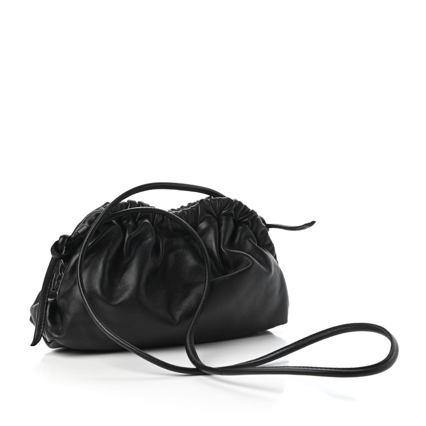 Lambskin Mini Cloud Clutch Black Flamma