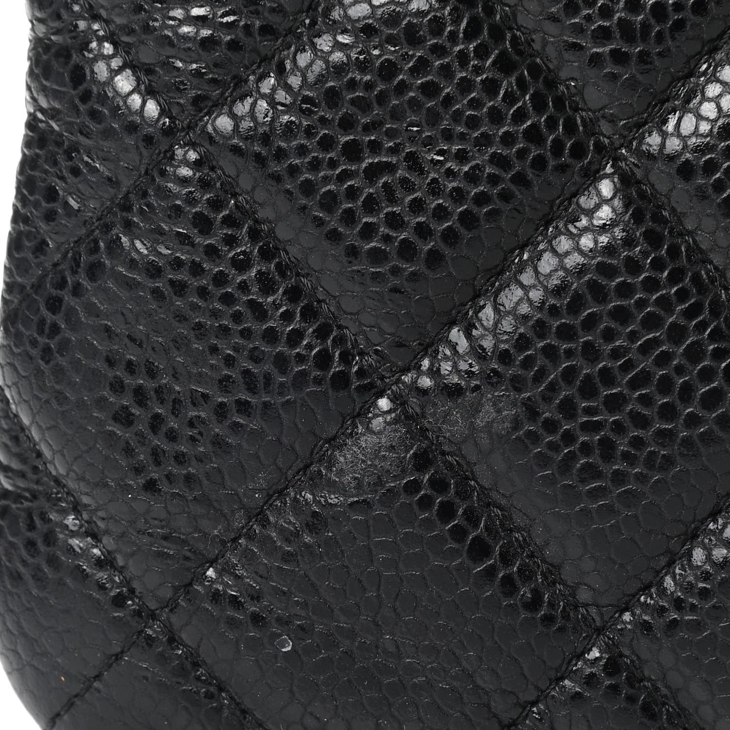 Caviar Quilted Large Cosmetic Case Black