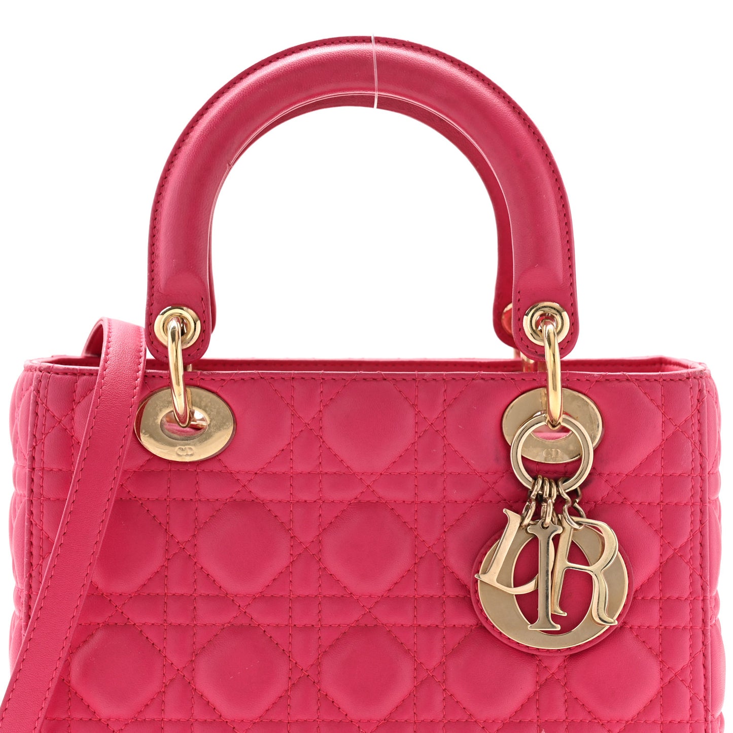 Lambskin Cannage Medium Lady Dior Pink