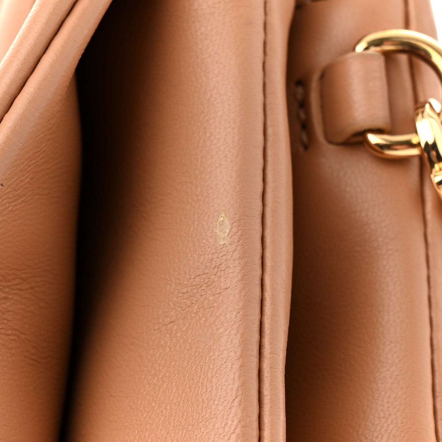 Lambskin Embossed Monogram Pochette Coussin Camel