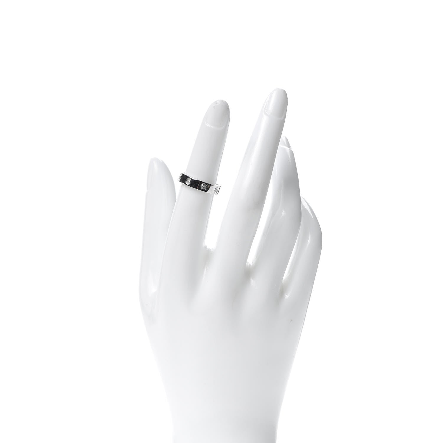 Cartier 18K White Gold 8 Diamond 4mm Wedding Band LOVE Ring 49 4.75 2 of 5