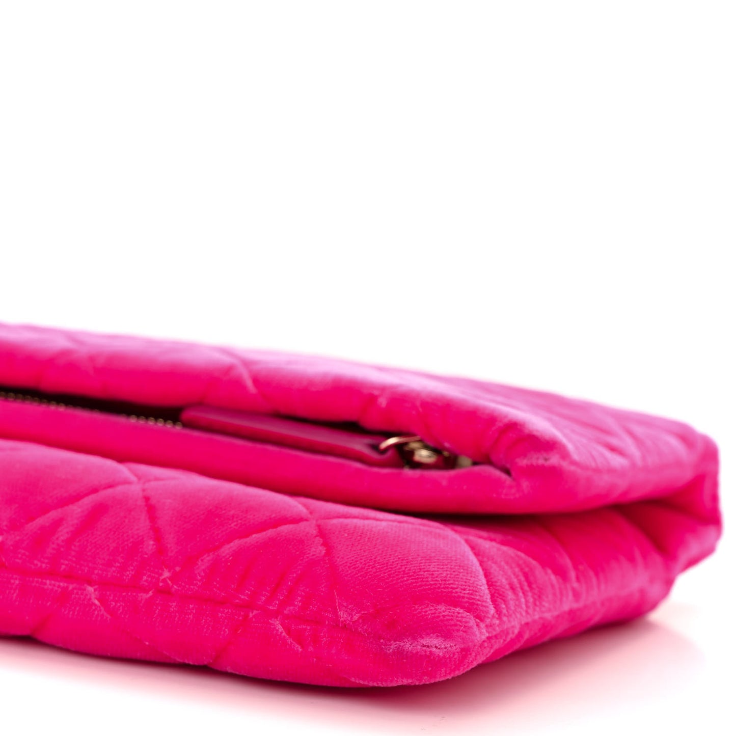 Velvet Quilted CC Beauty Clutch Pink