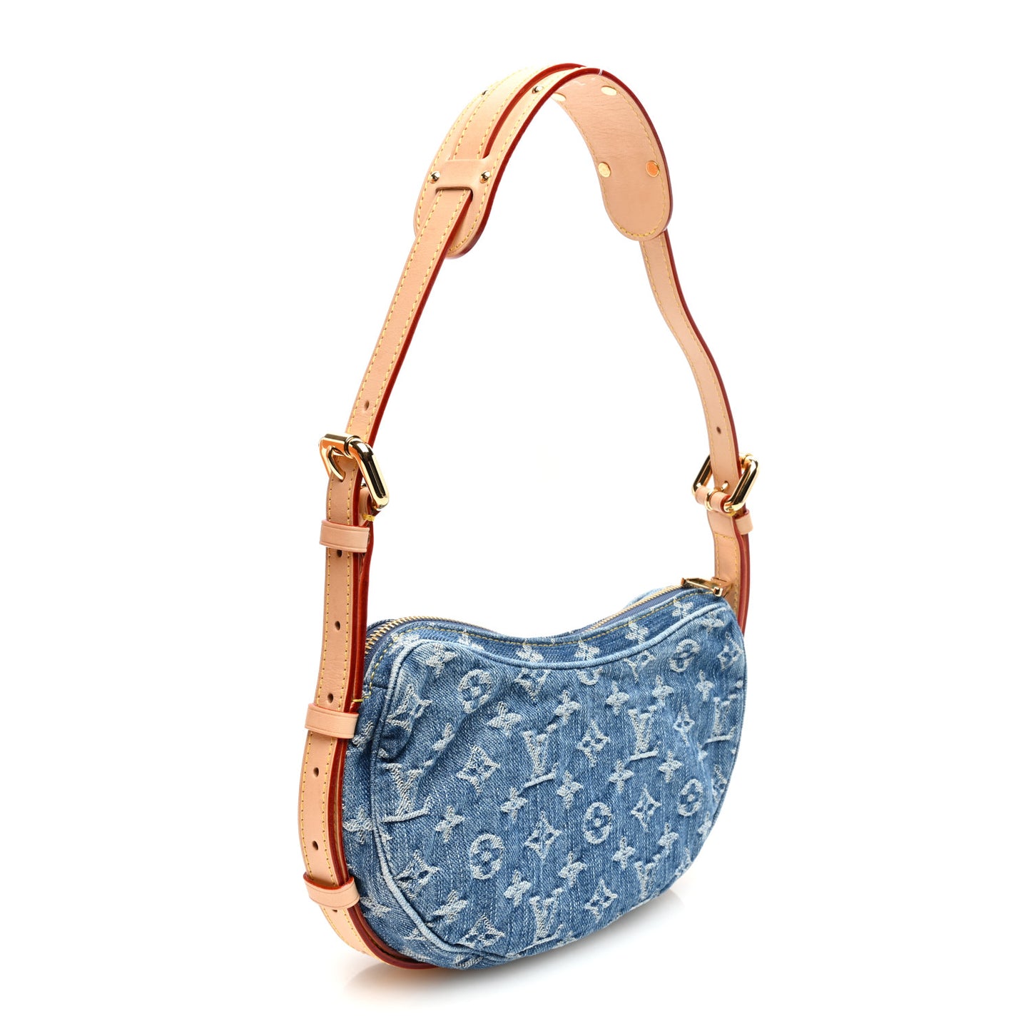 Monogram Denim Croissant MM Blue