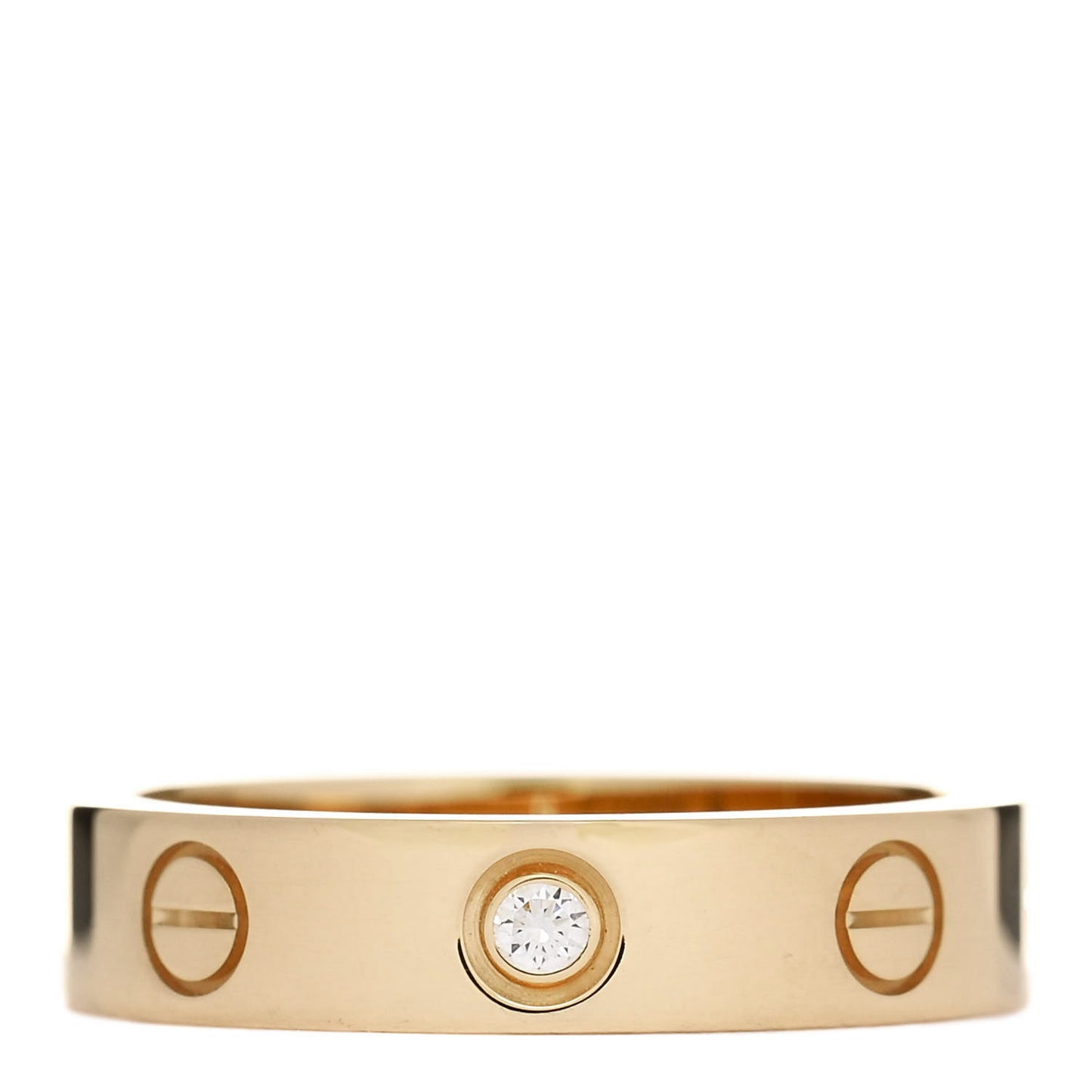 18K Yellow Gold Diamond 4mm LOVE Wedding Band Ring 49 5