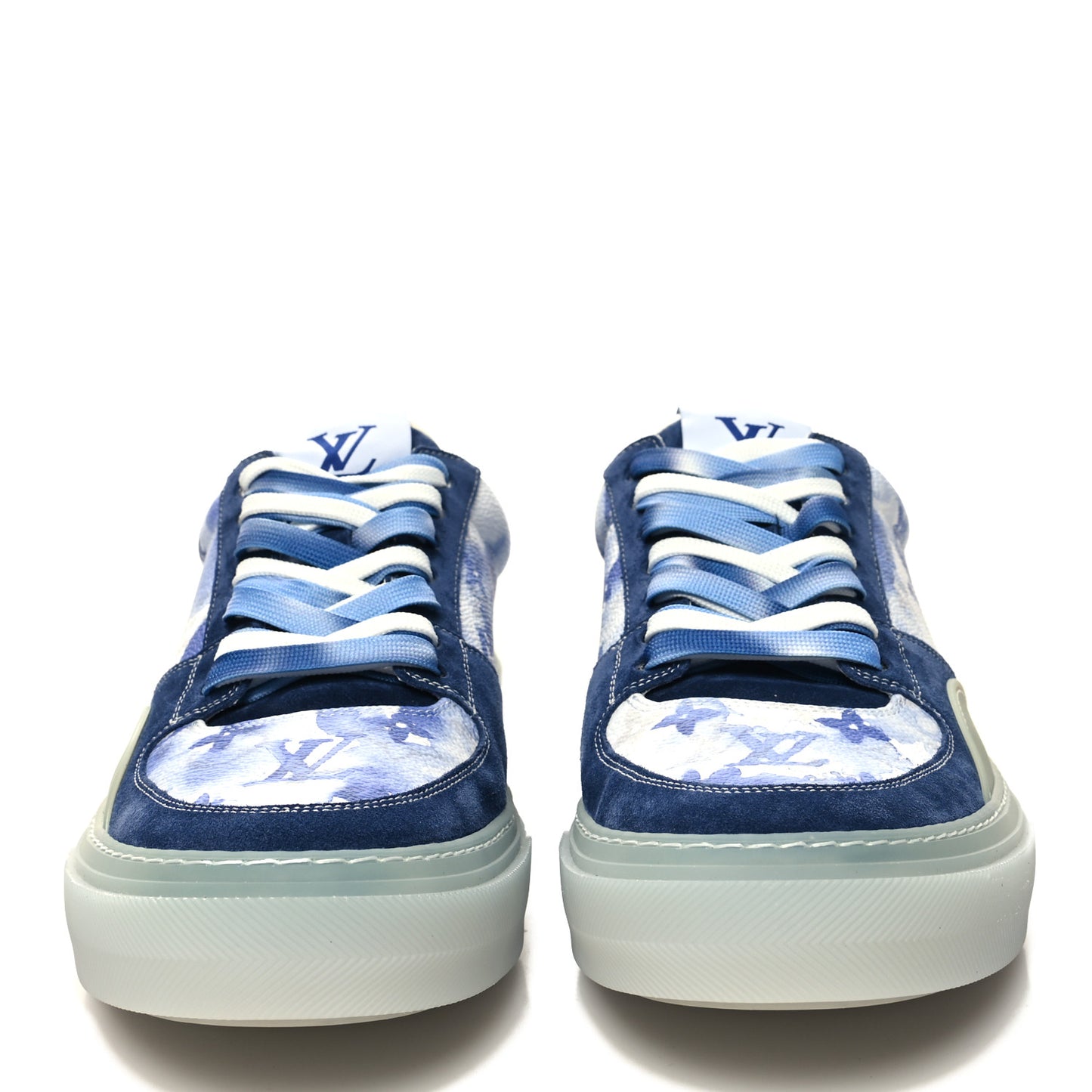Monogram Watercolor Mens LV Ollie Sneakers 9 Blue